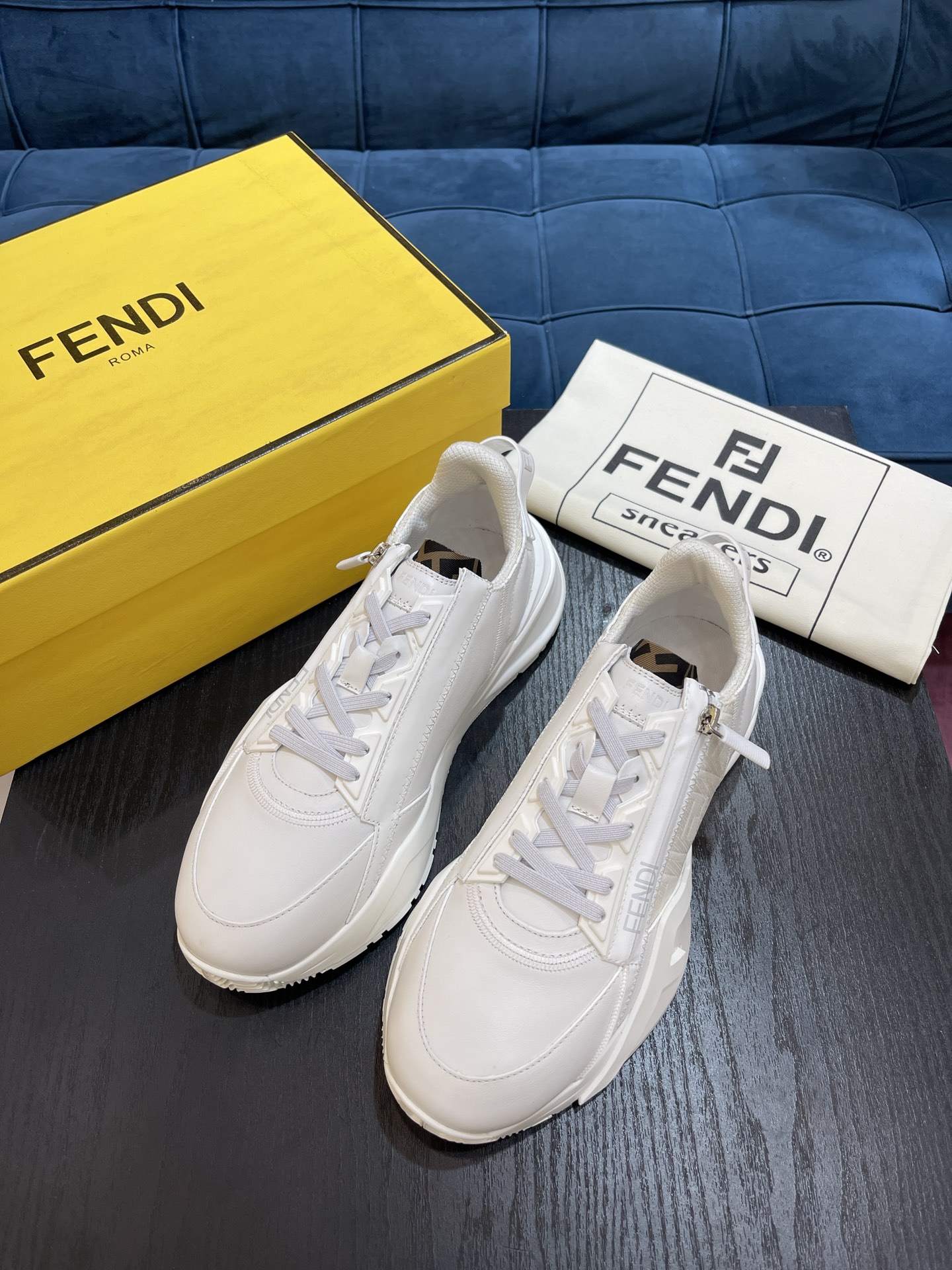 F**di FD Flow Sneakers White For Men 7E1392AK1QF1HGQ