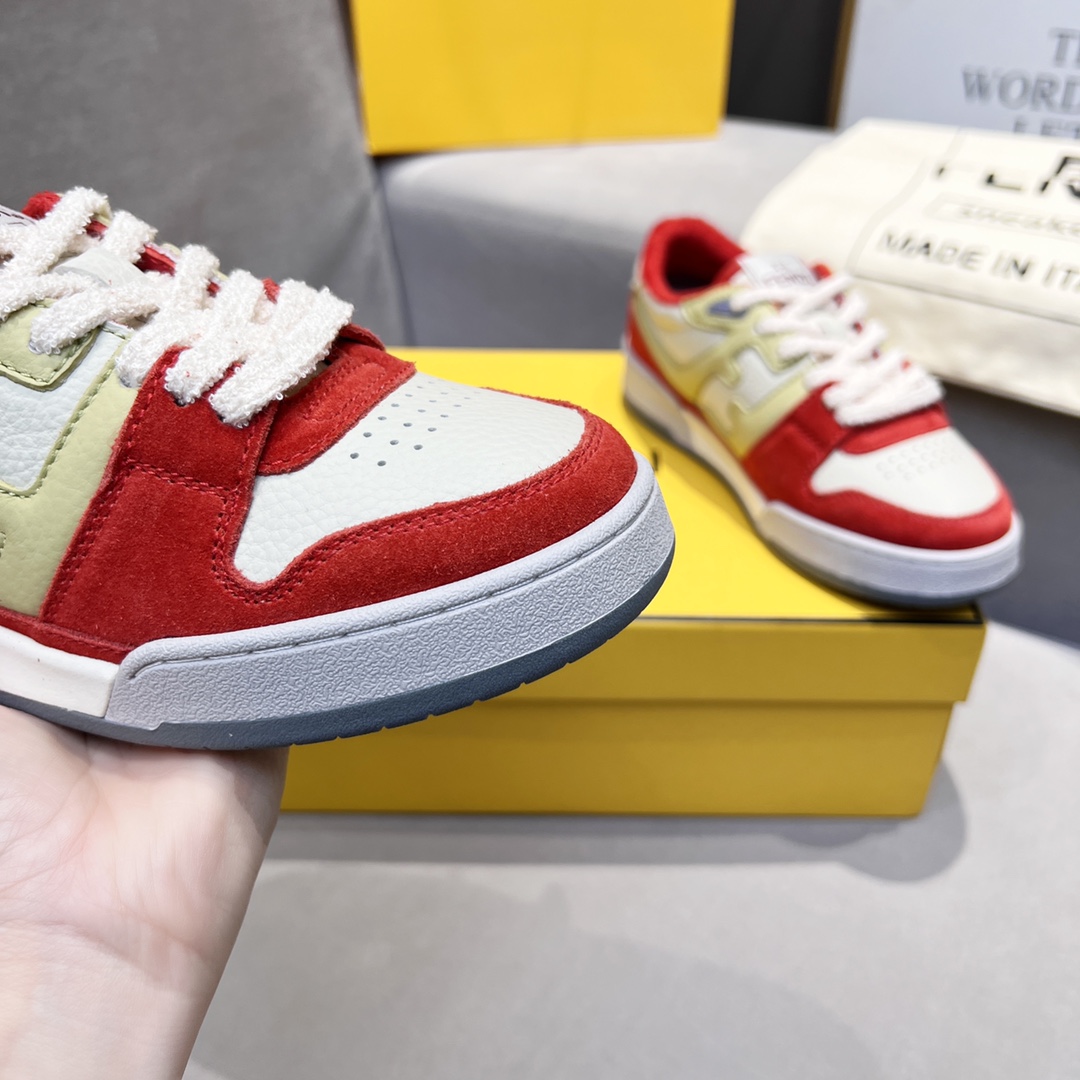 F**di FD Match Low Tops Sneakers Red For Men 7E1493AI1NF1H1D