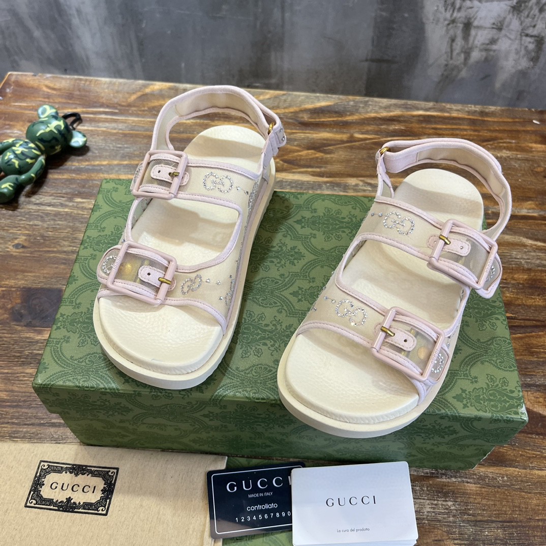 Gvc*1 GG Sandal With Crystals White For Women