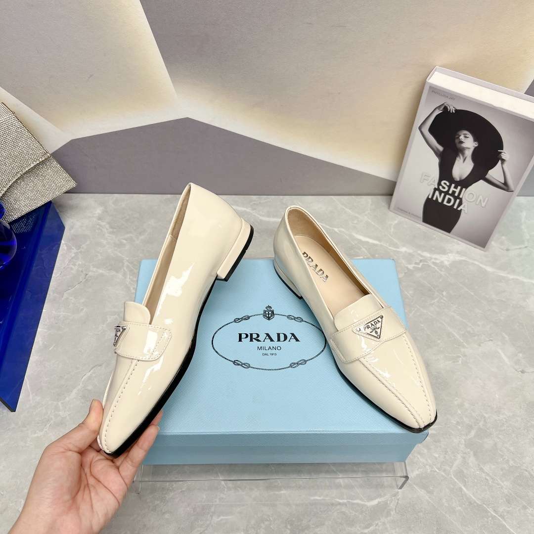 Pra*a Patent Loafers White For Women