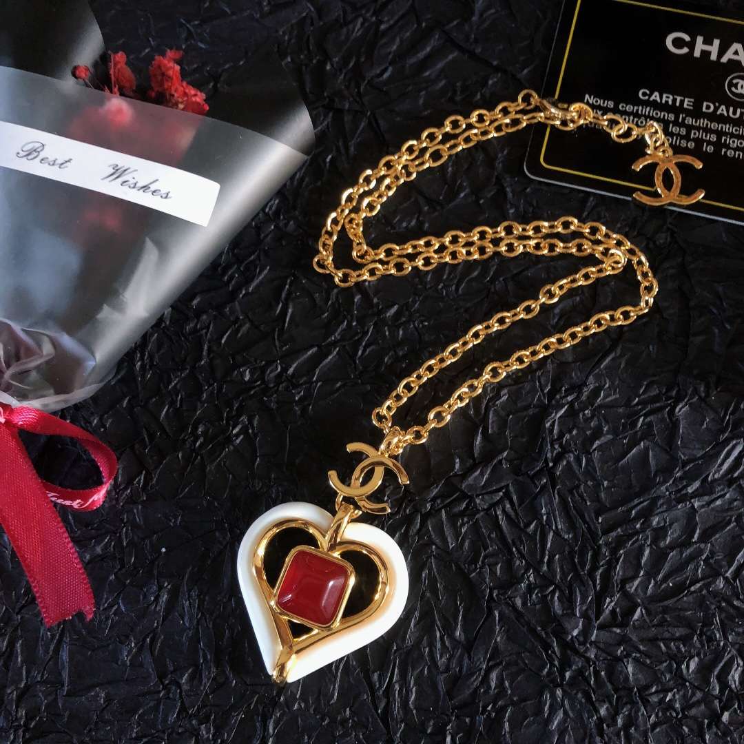 Ch**el Heart Necklaces Gold For Women
