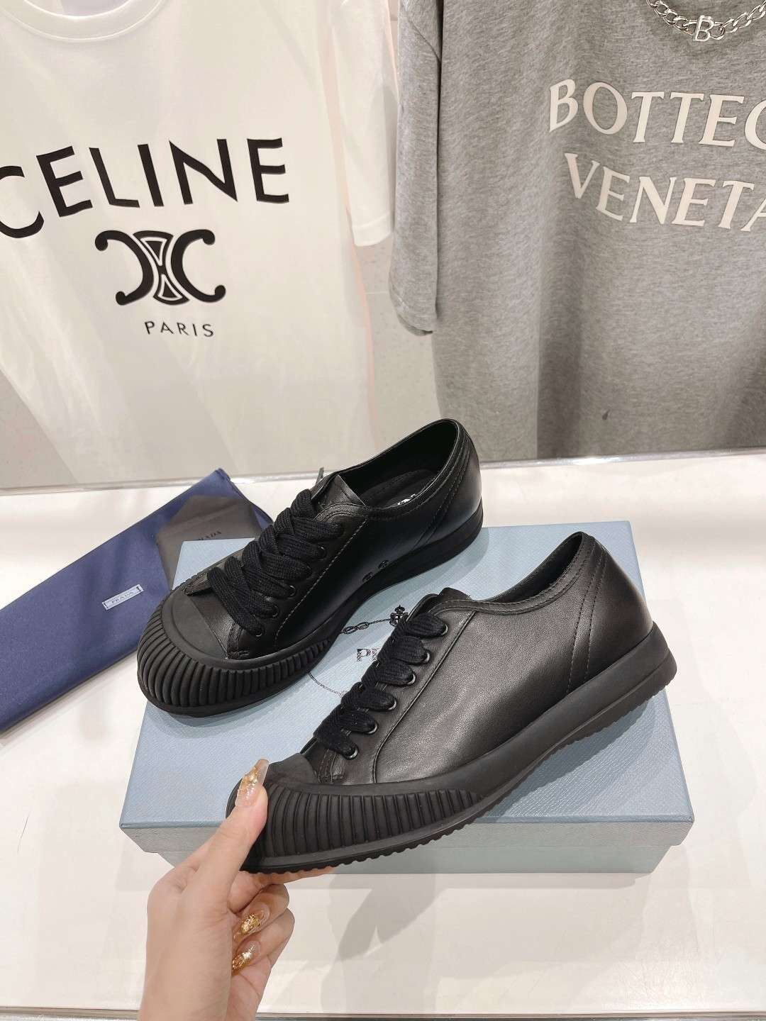 Pra*a Chunky Sole Sneakers Black For Women