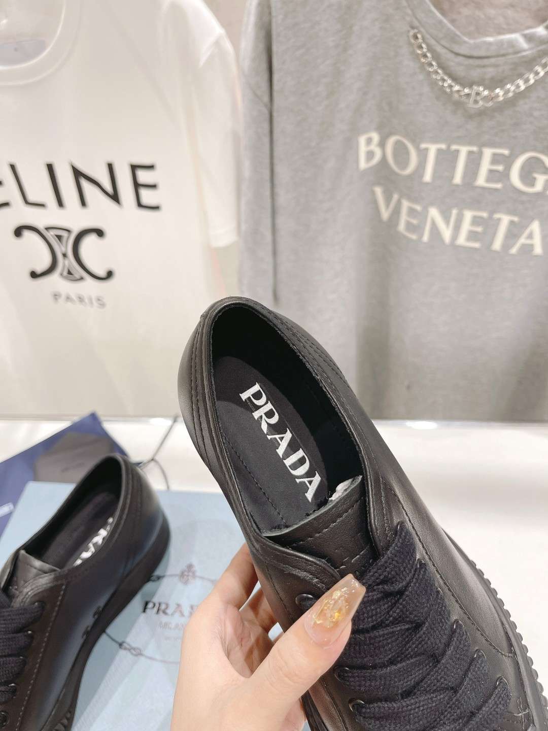 Pra*a Chunky Sole Sneakers Black For Women