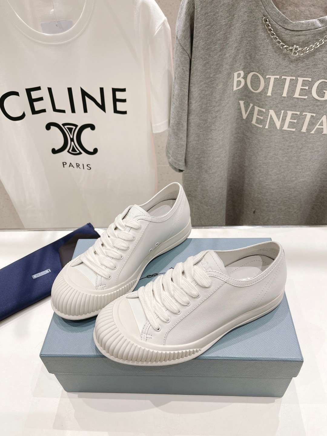 Pra*a Chunky Sole Sneakers White For Women