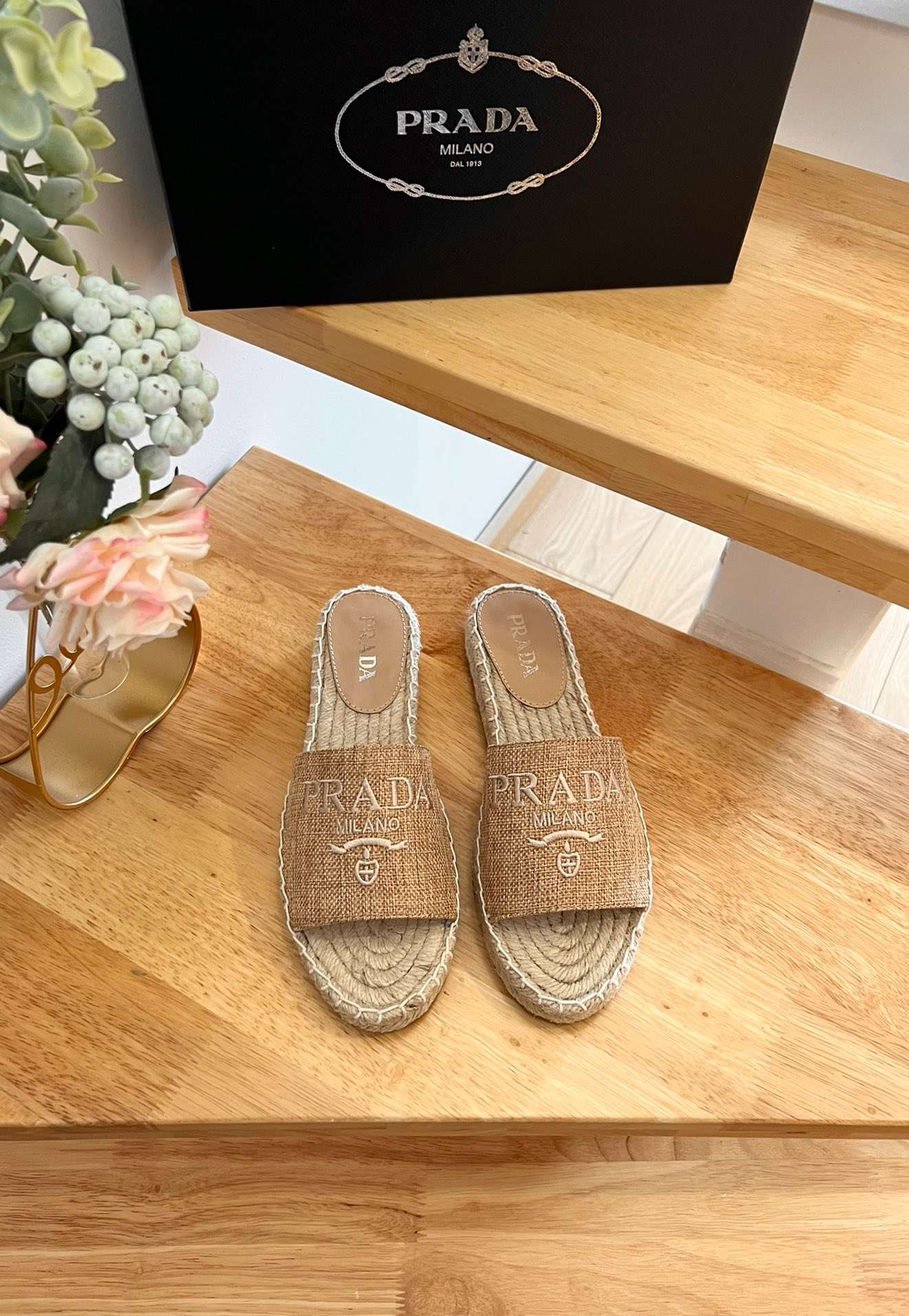 Pra*a Fabric Espadrilles Brown For Women