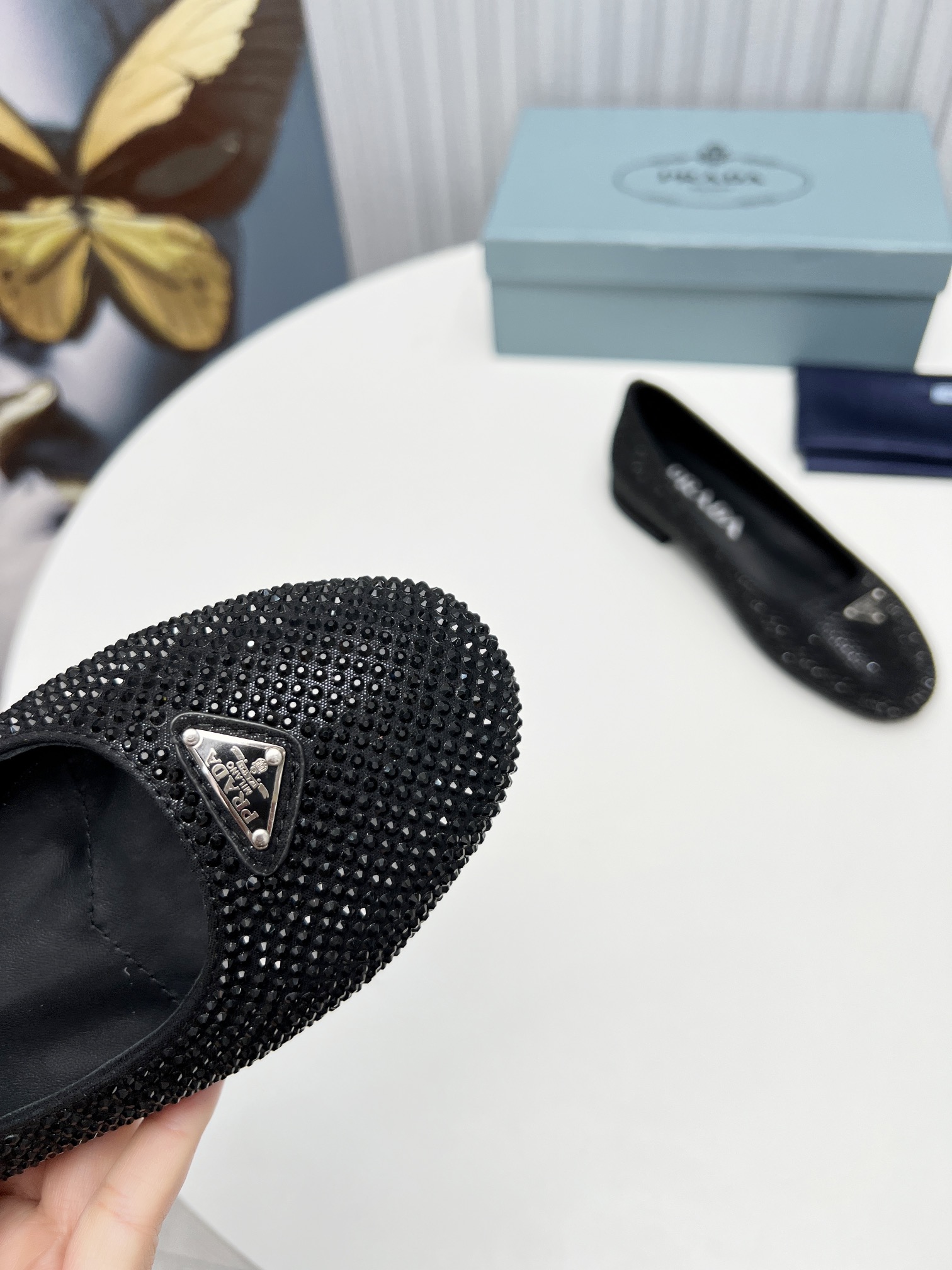 Pra*a Patent Ballerinas Black For Women