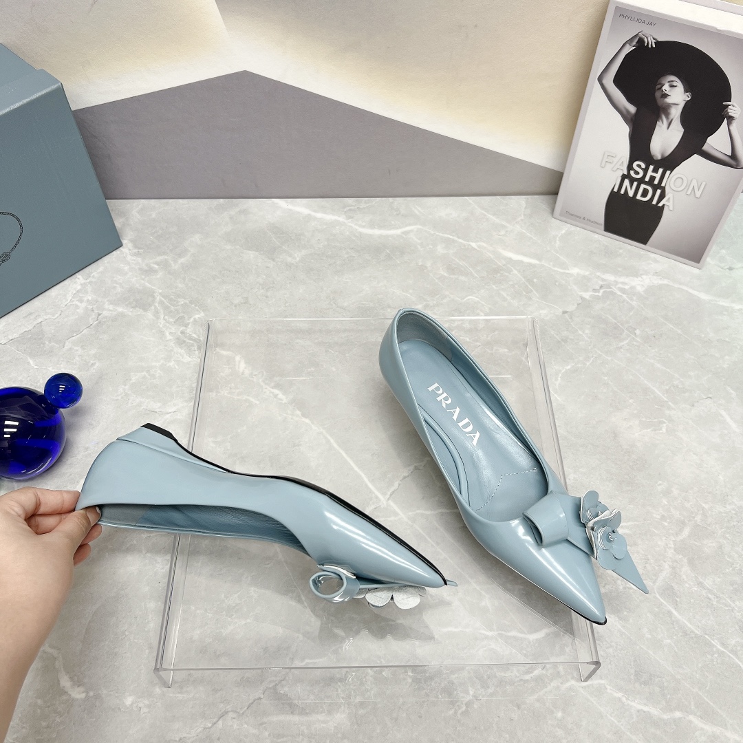 Pra*a Patent Pumps Jade Green For Women