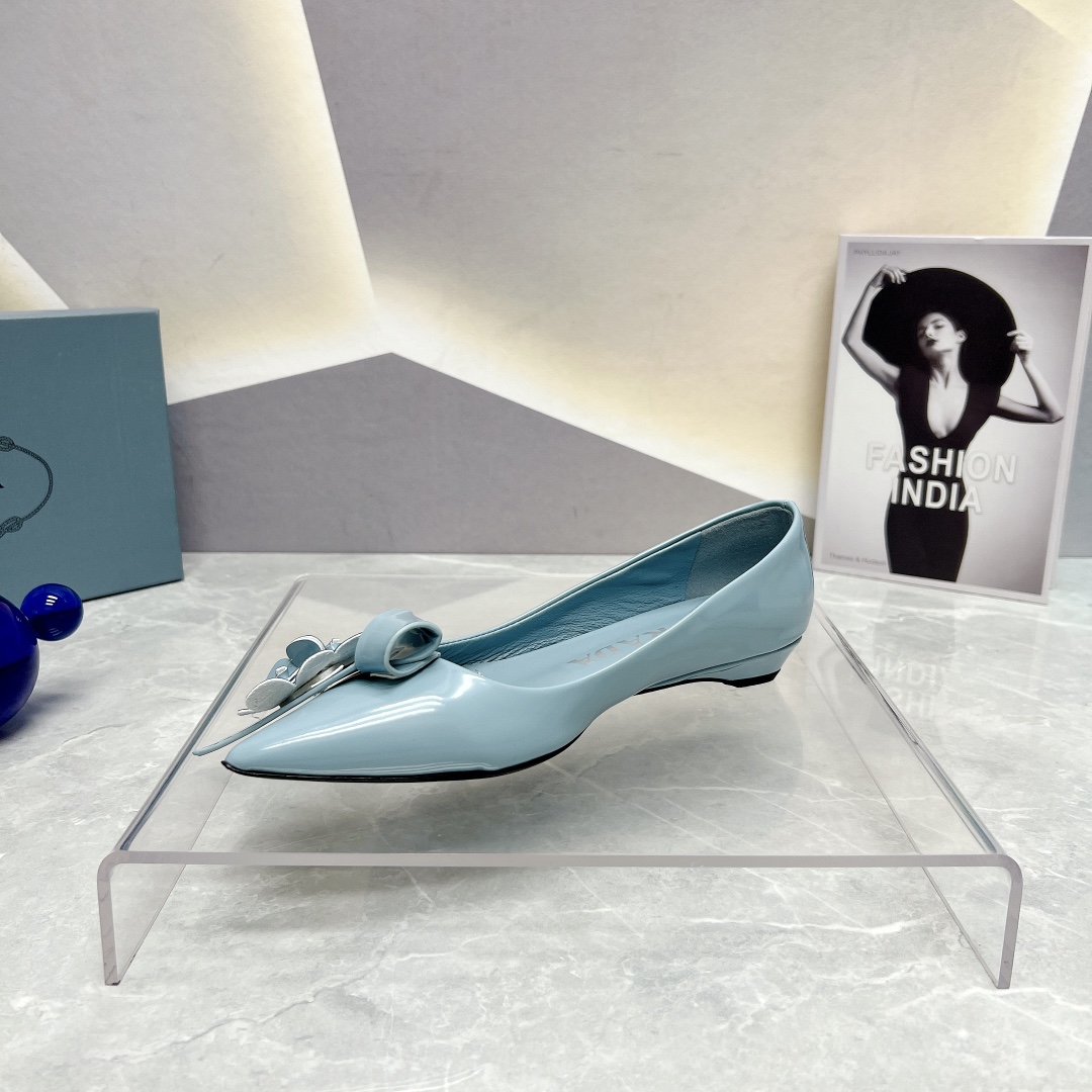 Pra*a Patent Pumps Jade Green For Women