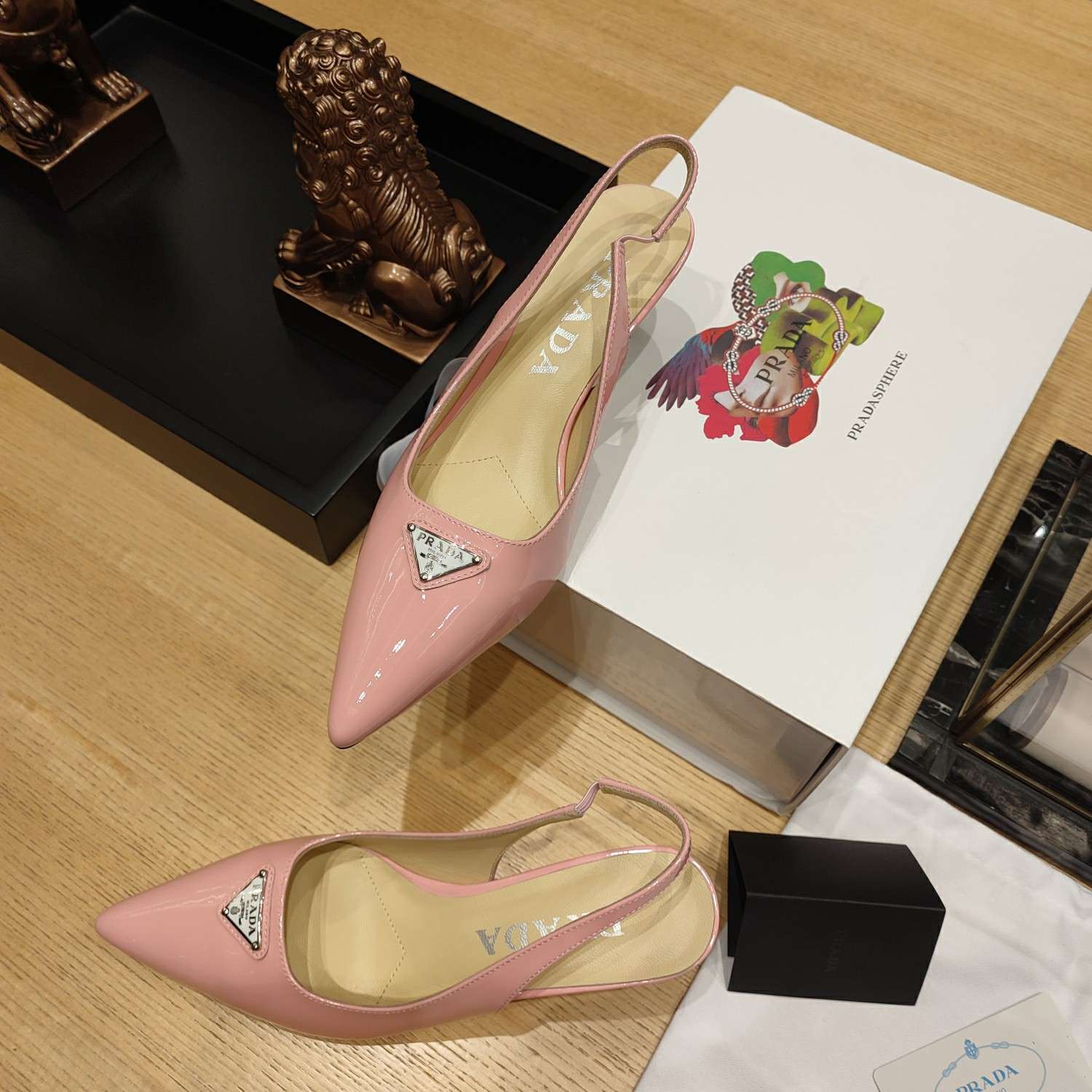 Pra*a Slingback Spike Pumps Pink For Women