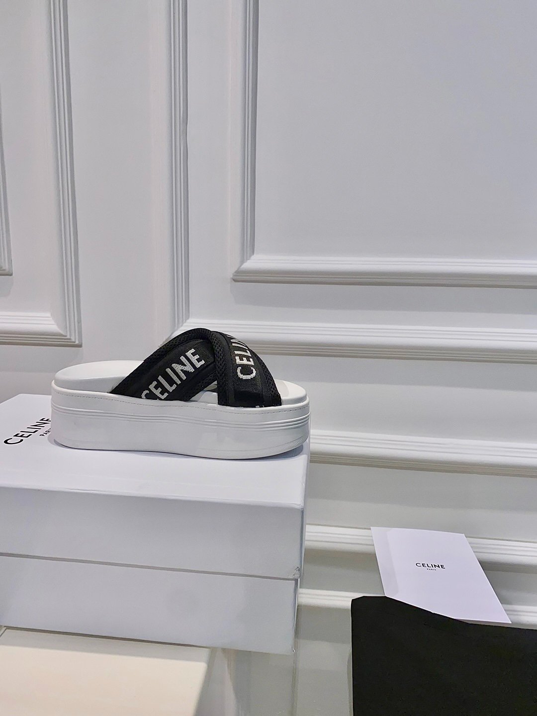 Ce1i*e Block Slide In Mesh And Textile With Ce1i*e Jacquard White For Women