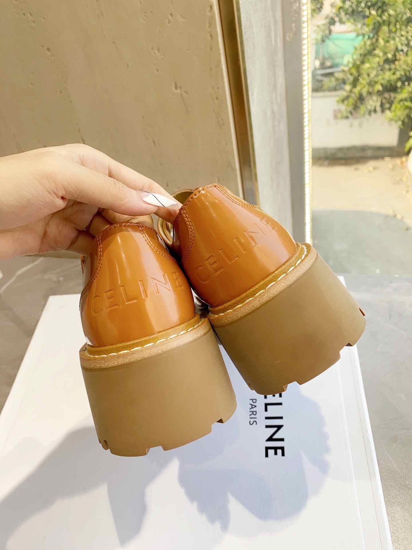 Ce1i*e Bulky Derby With Studded Outsole Brown For Women