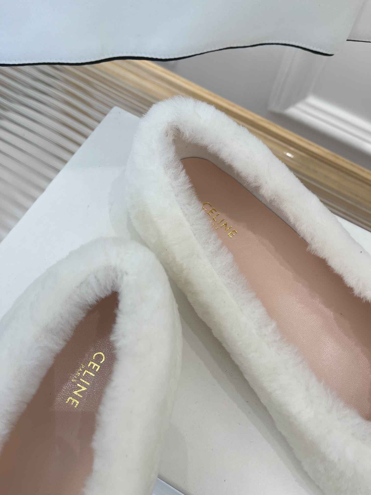 Ce1i*e Les Ballerines Ce1i*e Ballerina With Triomphe Laces And Fur White For Women