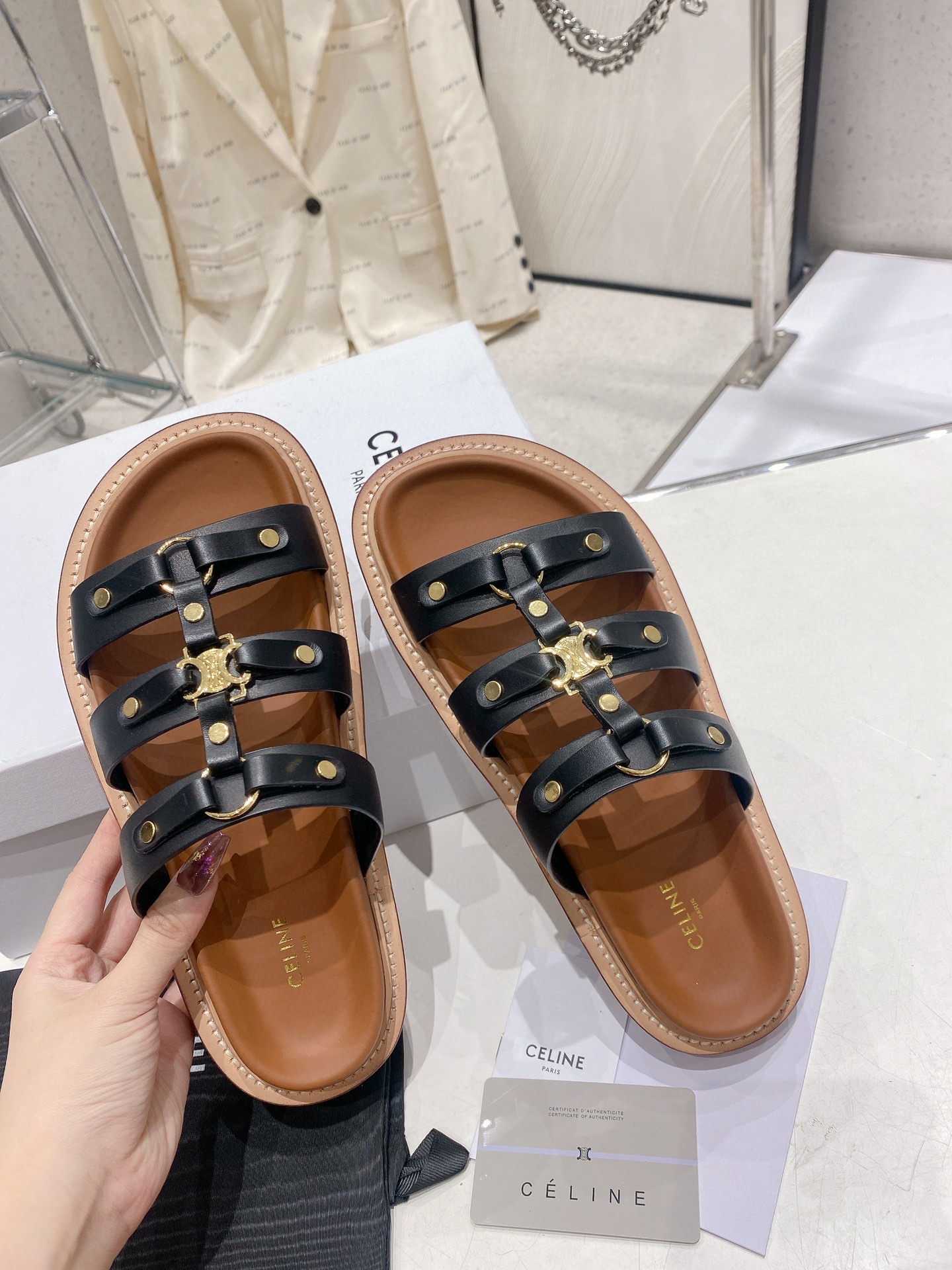 Ce1i*e Slides Tippi Black For Women 357283766C.38NO