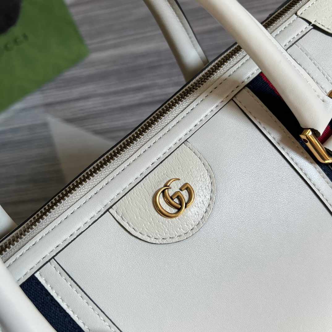 Gvc*1 Double G-Detailed Smooth Large Handbag Grey/Brown/White For Men 15.7 in/ 40 cm ‎