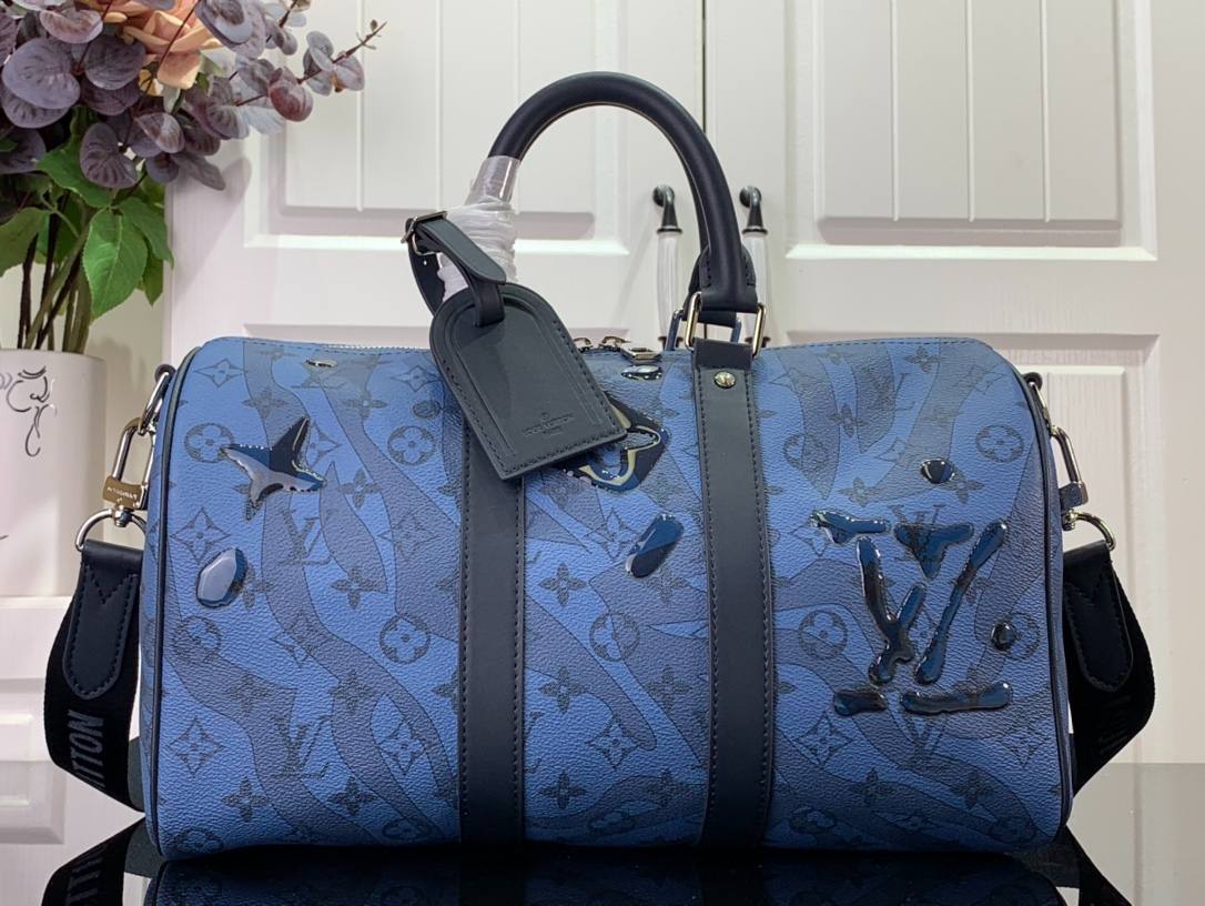 L0vis Vvtt0n Keepall Bandoulière 35 Bag Blue 34 cm/ 13.4 in M22573