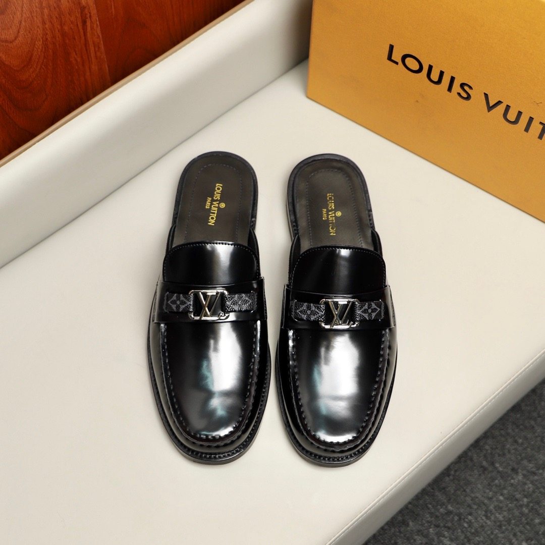 L0vis Vvtt0n Major Open Back With Trim Loafer Black For Men