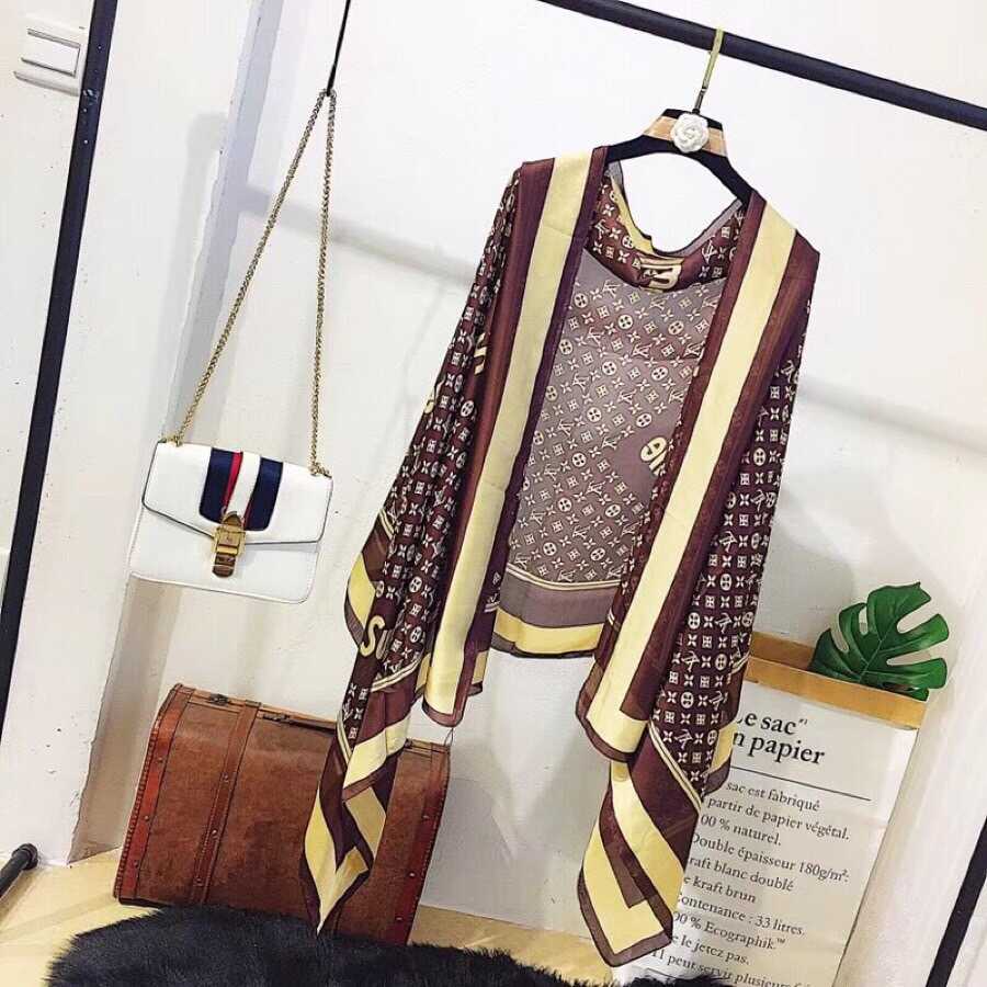 L0vis Vvtt0n Svp*me x LV Shawl Scarf Brown For Women
