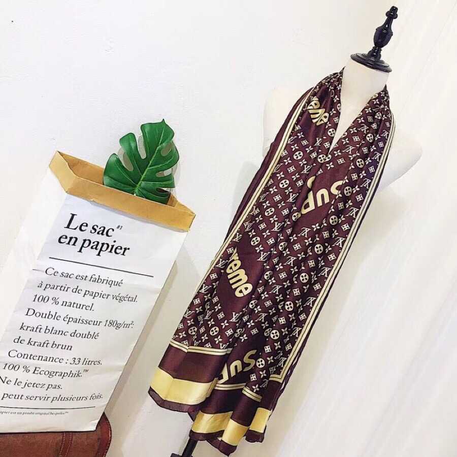 L0vis Vvtt0n Svp*me x LV Shawl Scarf Brown For Women