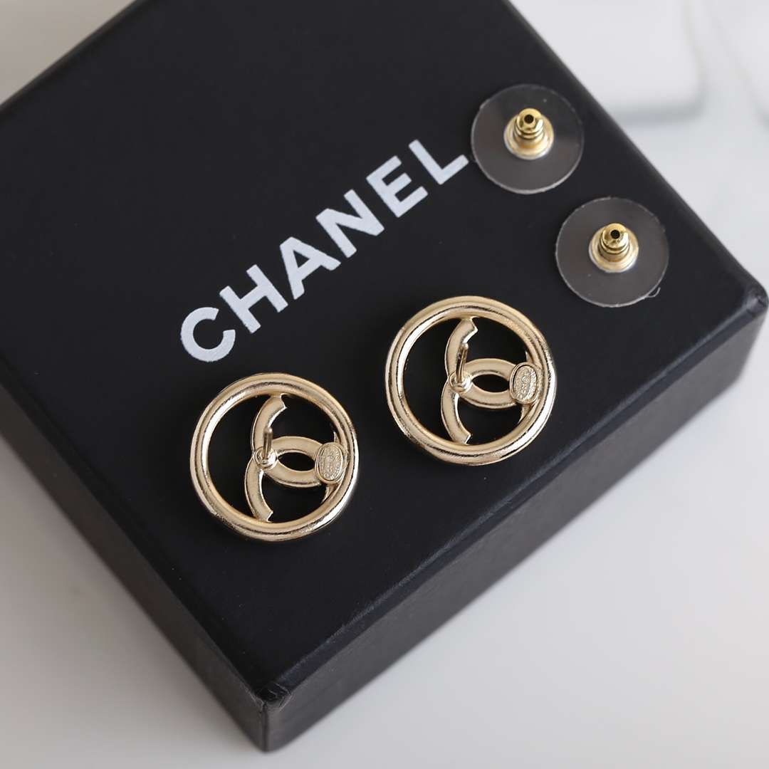 Ch**el Stud Earrings Gold For Women
