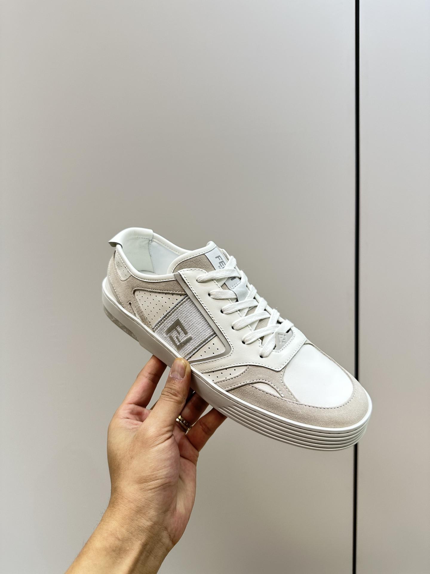 F**di Lace-Up Sneakers Cream For Women