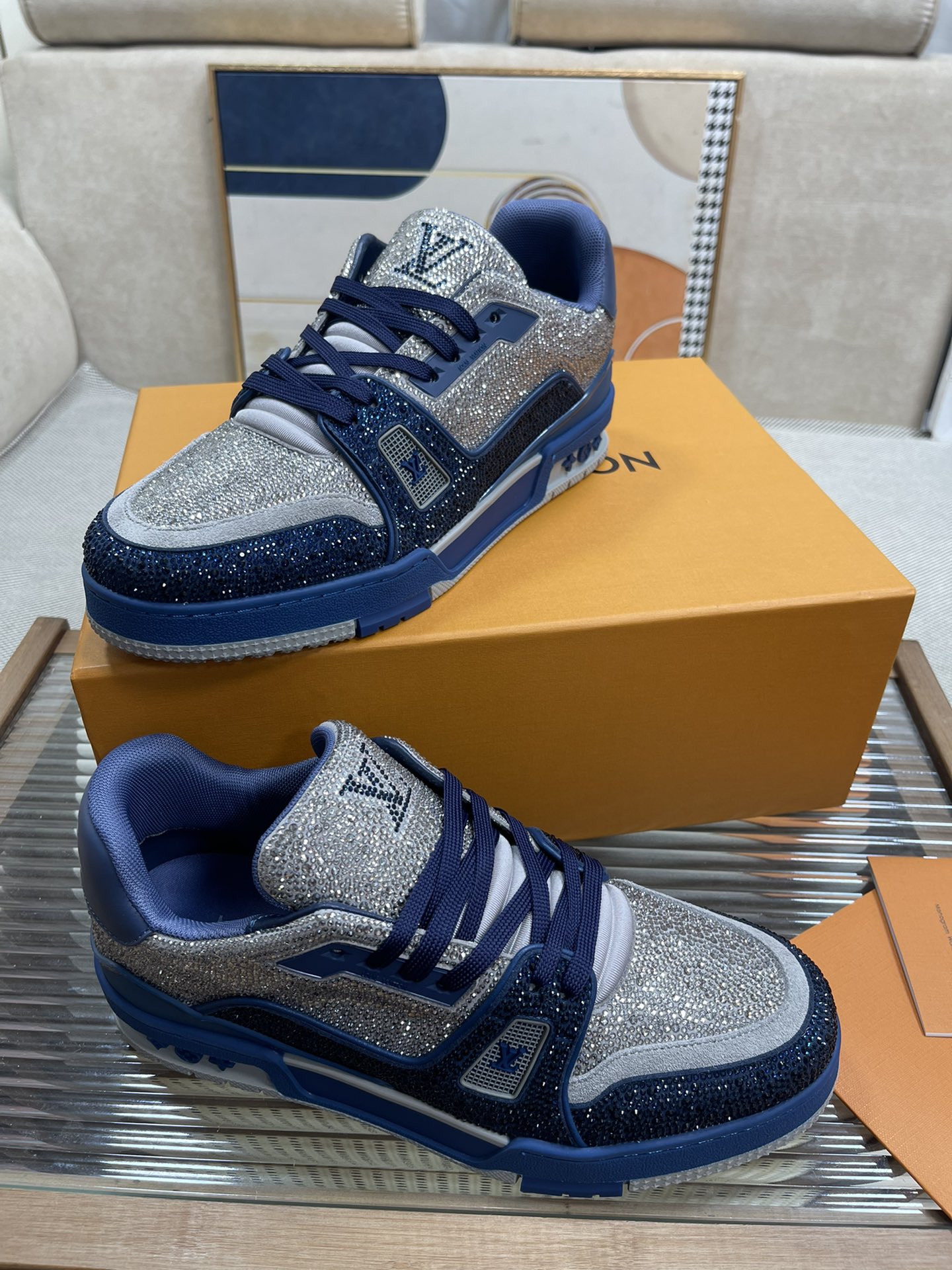 L0vis Vvtt0n Trainer Sneaker LV Dark Blue For Women