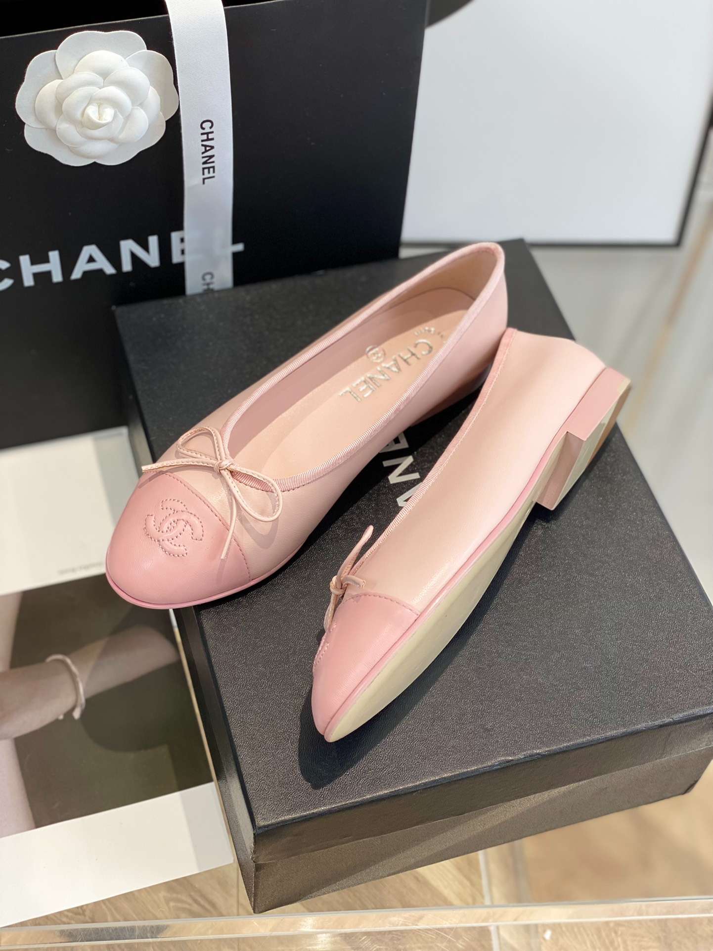 Ch**el Ballet Flats Pink For Women