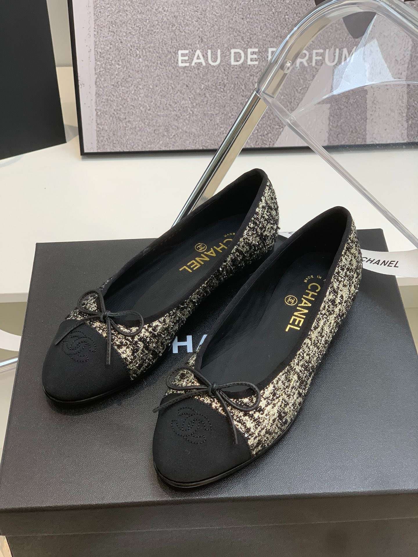 Ch**el Ballet Flats Grey For Women