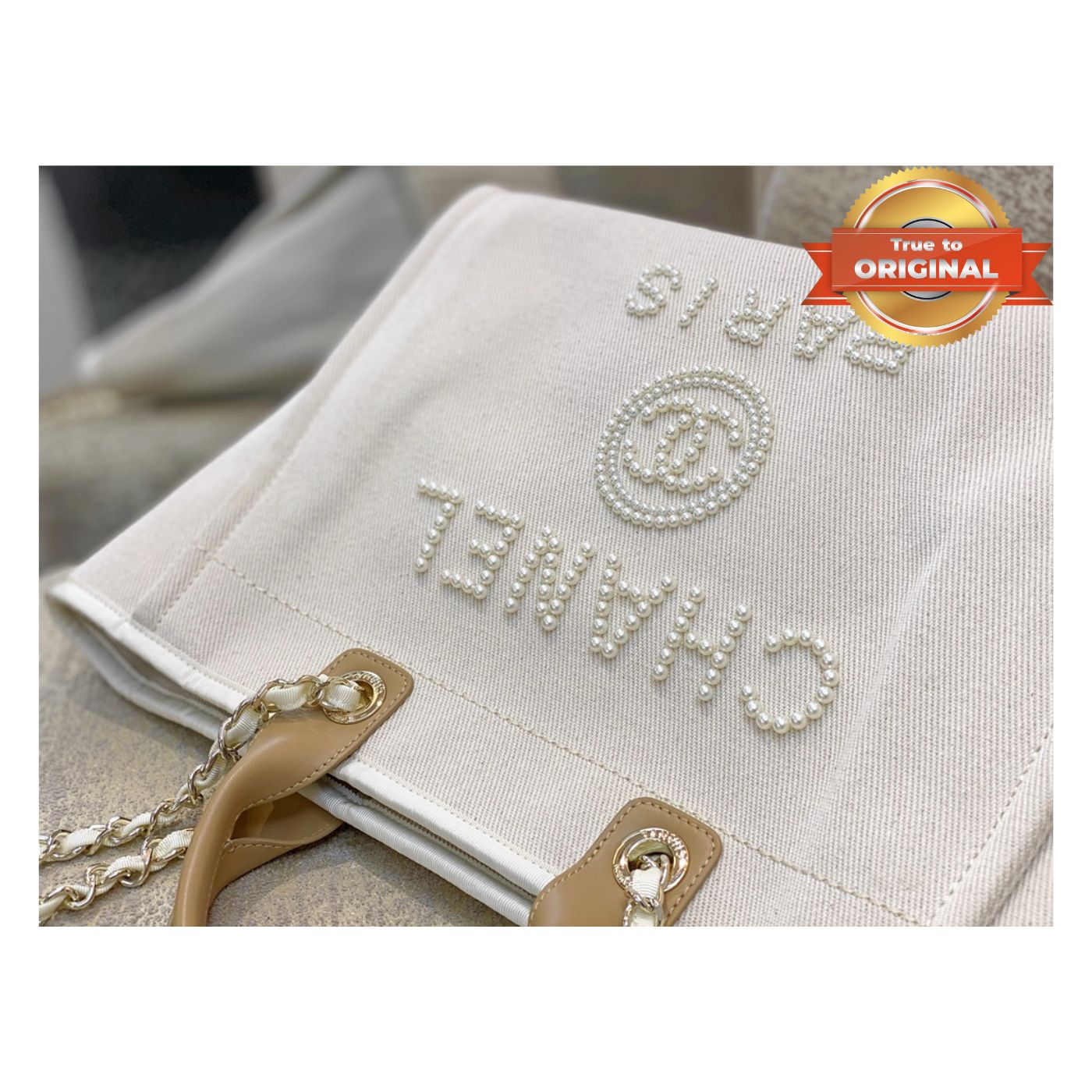 [True-to-ORIGINAL] Ch**el Large Deauville Pearl Tote Bag White For Women 15in/38cm A66941