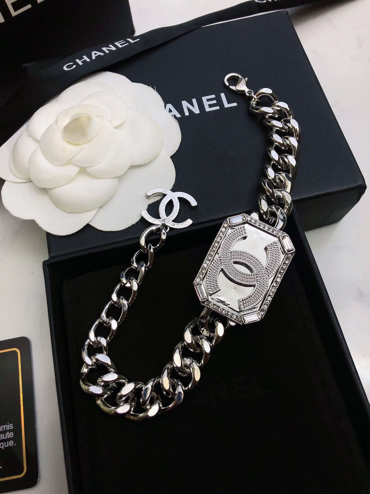 Ch**el Perfume Bracelet Silver For Women
