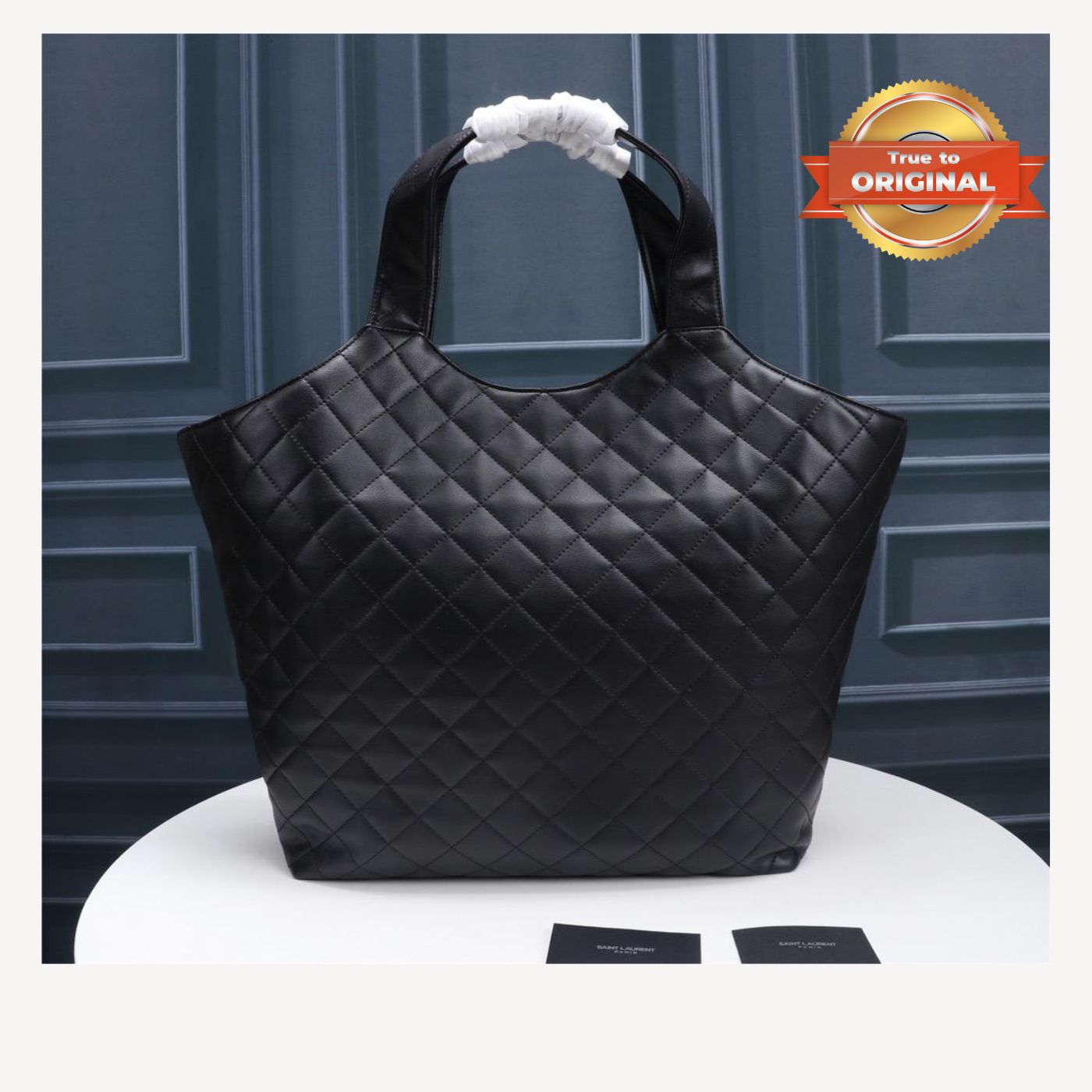 [True-to-ORIGINAL] Sa1nt Lau*nt Icare Maxi Shopping Bag Black For Women 16.9in/43cm 698651AAANG1000