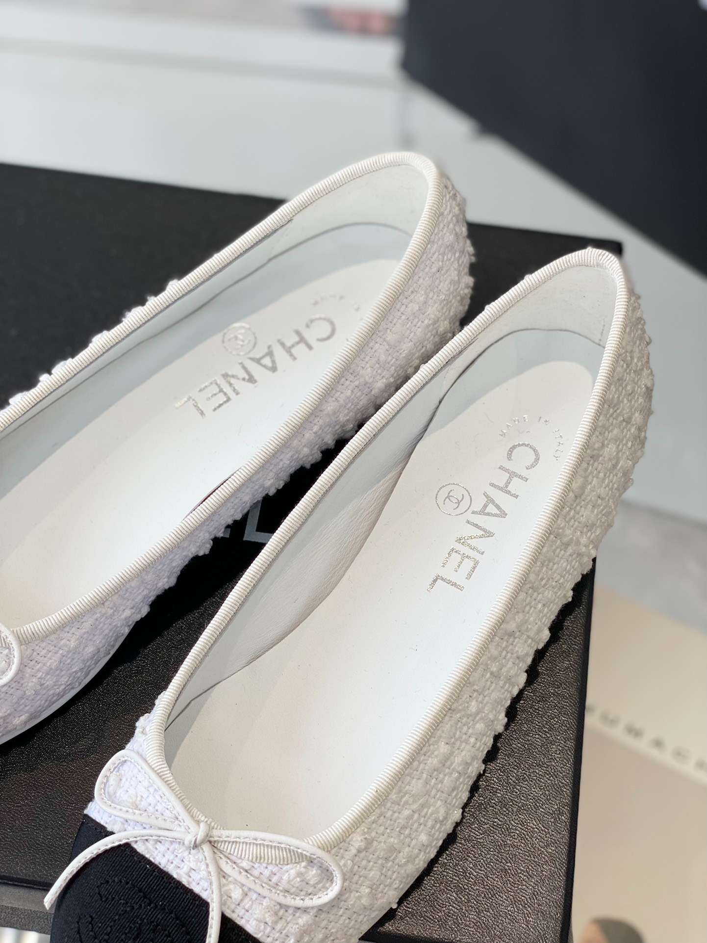 Ch**el Ballet Flats White For Women