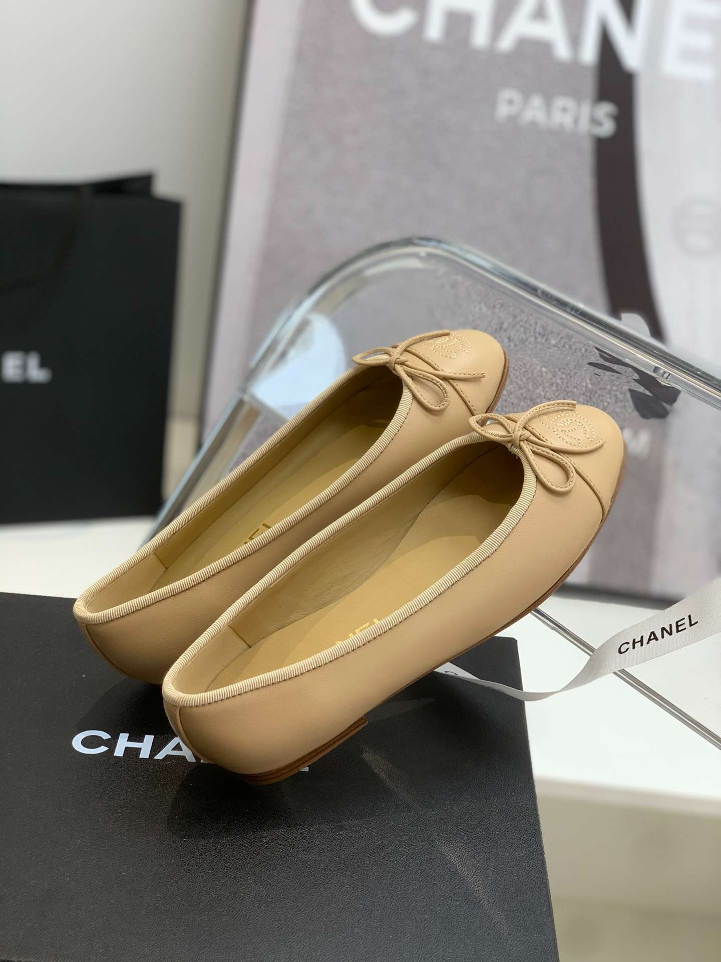 Ch**el Ballet Flats Cream For Women