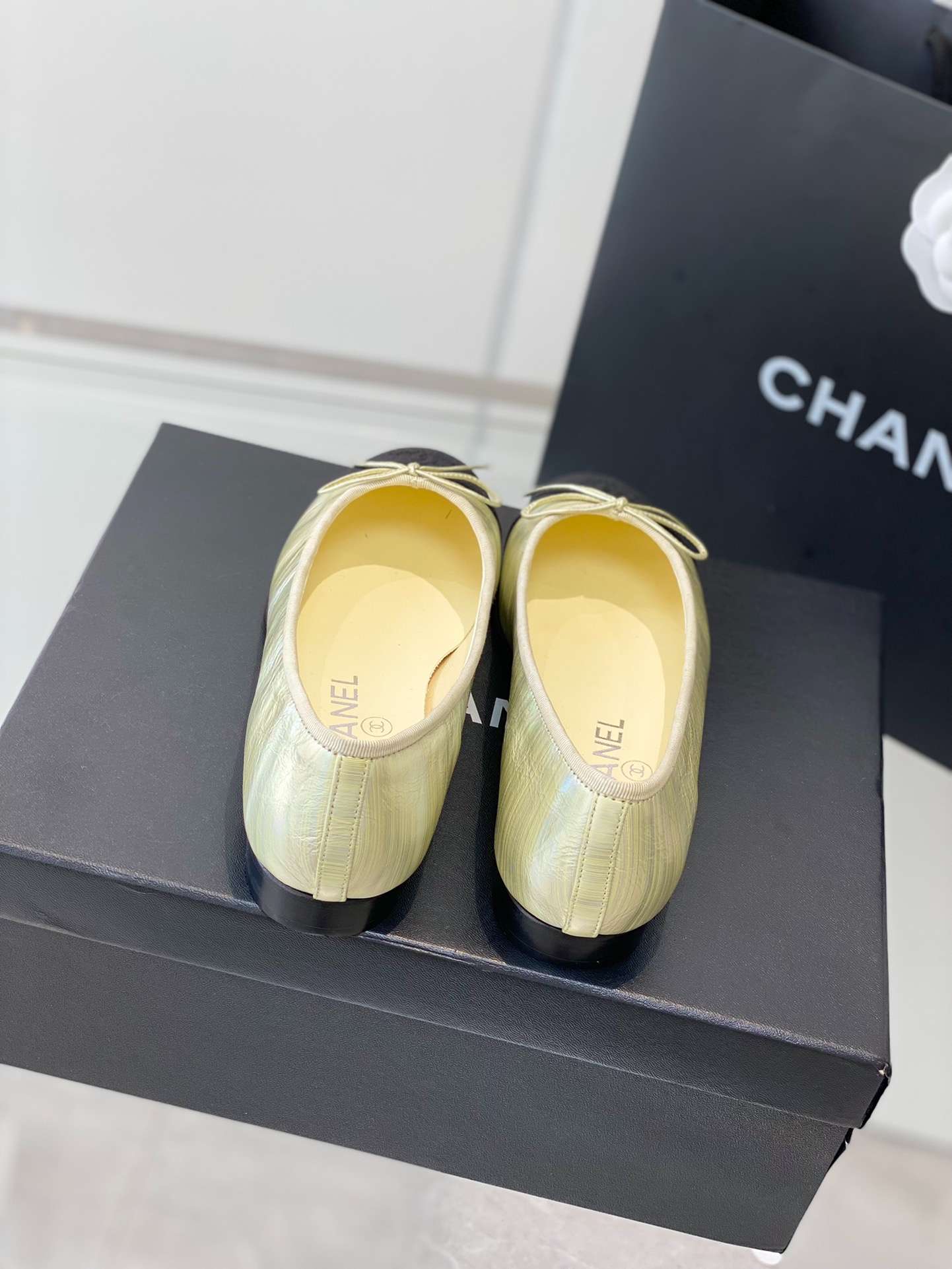 Ch**el Ballet Flats Cream For Women