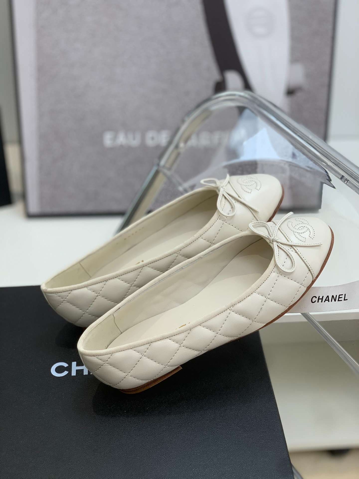 Ch**el Ballet Flats White For Women