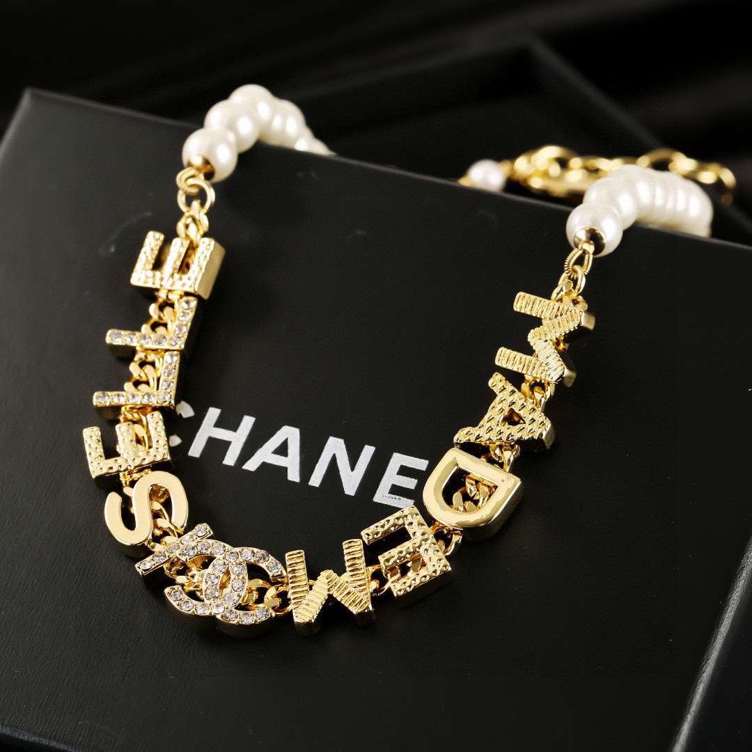Ch**el Double C Necklace Gold For Women