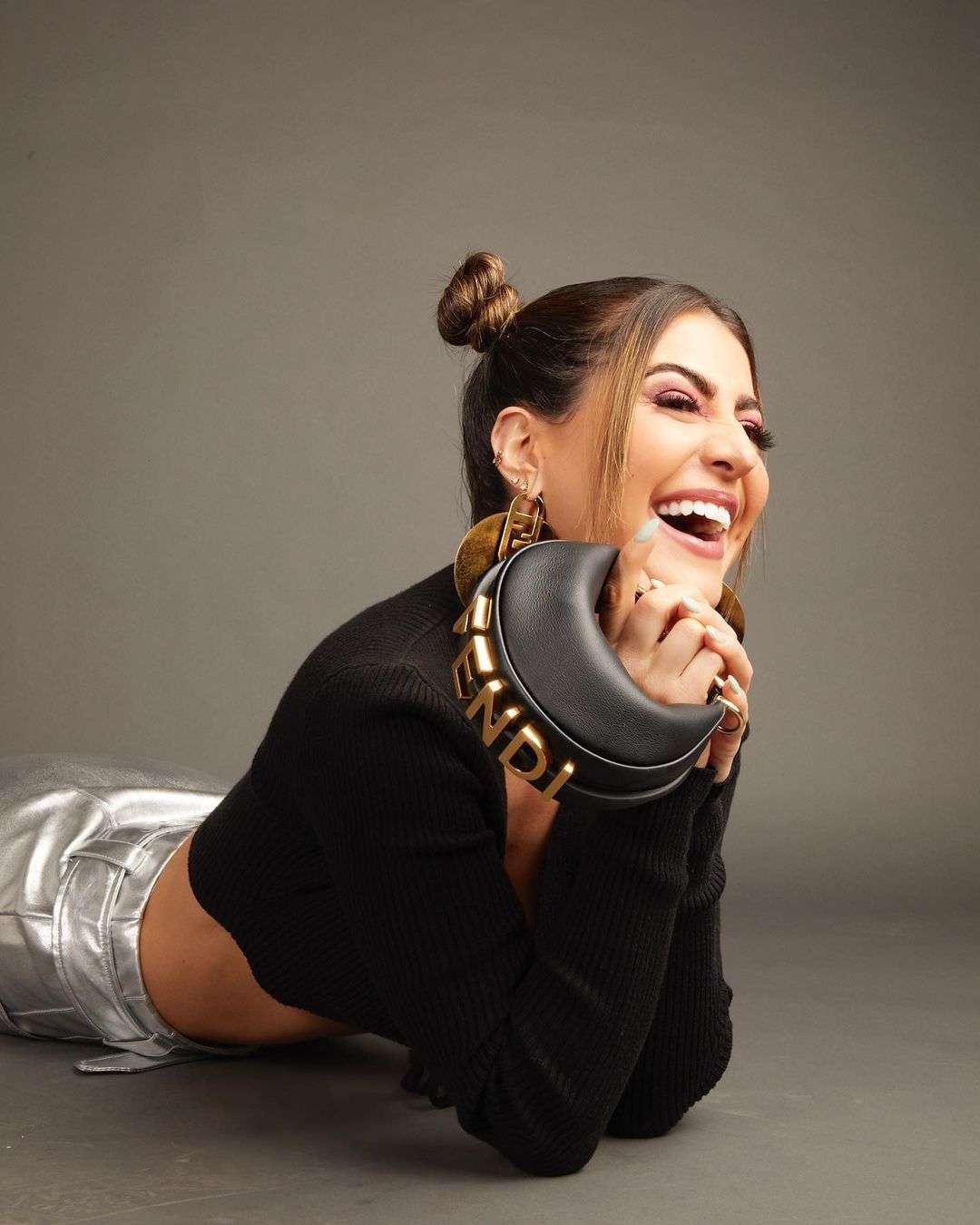 F**di Nano F**digraphy Black For Women, Women’s HandBags 6.7in/17cm FF 8BR798A5DYF1HEJ