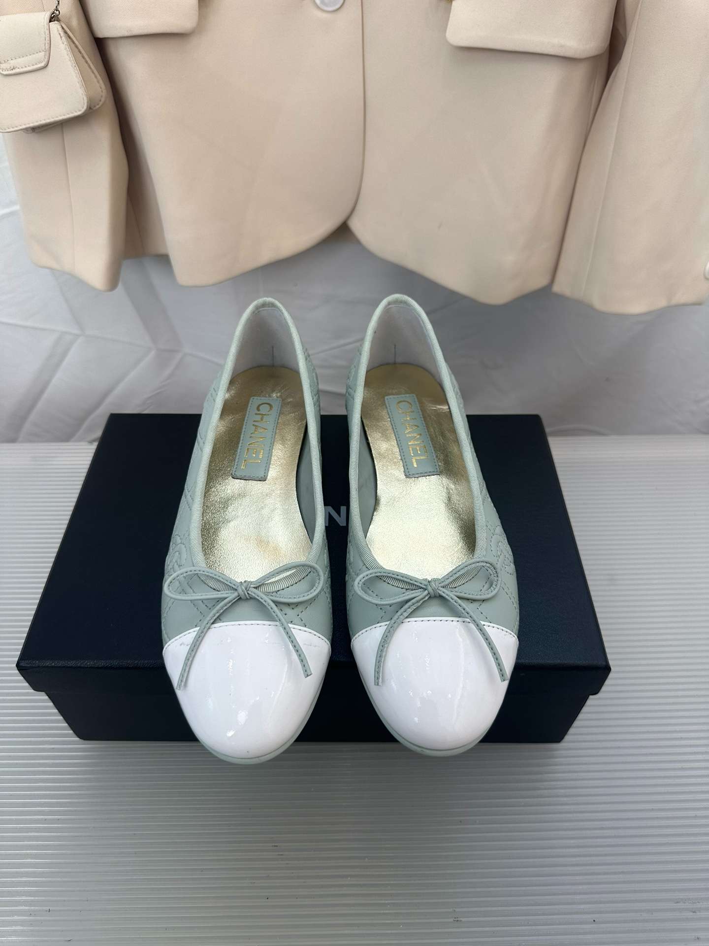 Ch**el Ballerina Logo Ballet Blue For Women