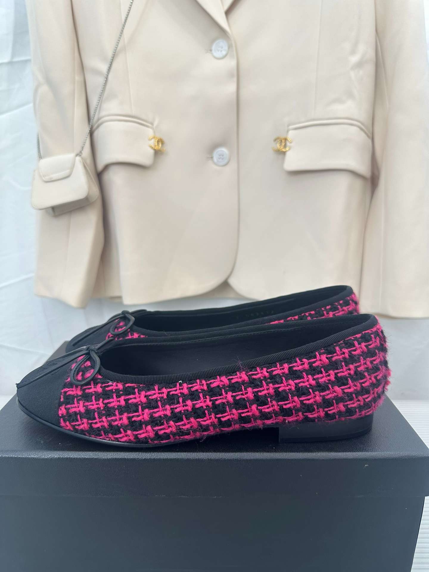 Ch**el Ballerina Logo Ballet Pink For Women