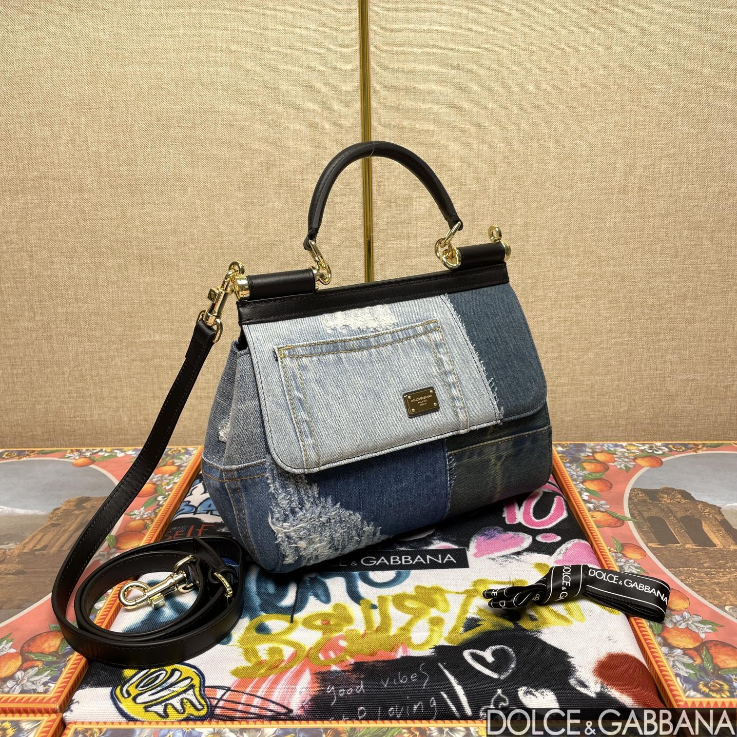 Dolce & Gabbana Large Sicily Handbag Blue For Women 11.4in/29cm