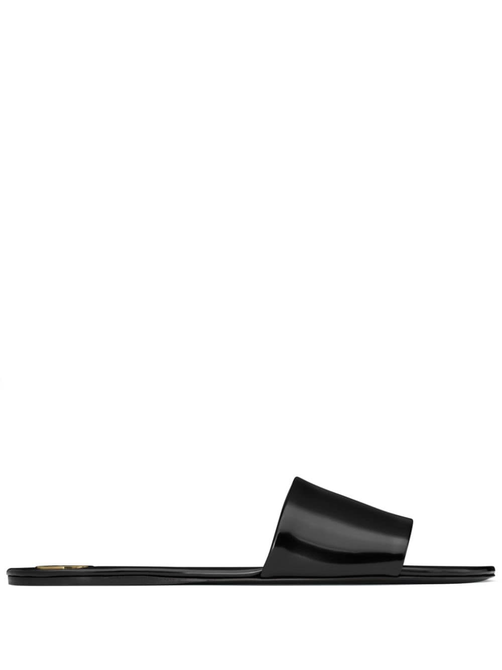 Sa1nt Lau*nt Carlyle Slides In Glazed Black For Women 783319AAAZY1000