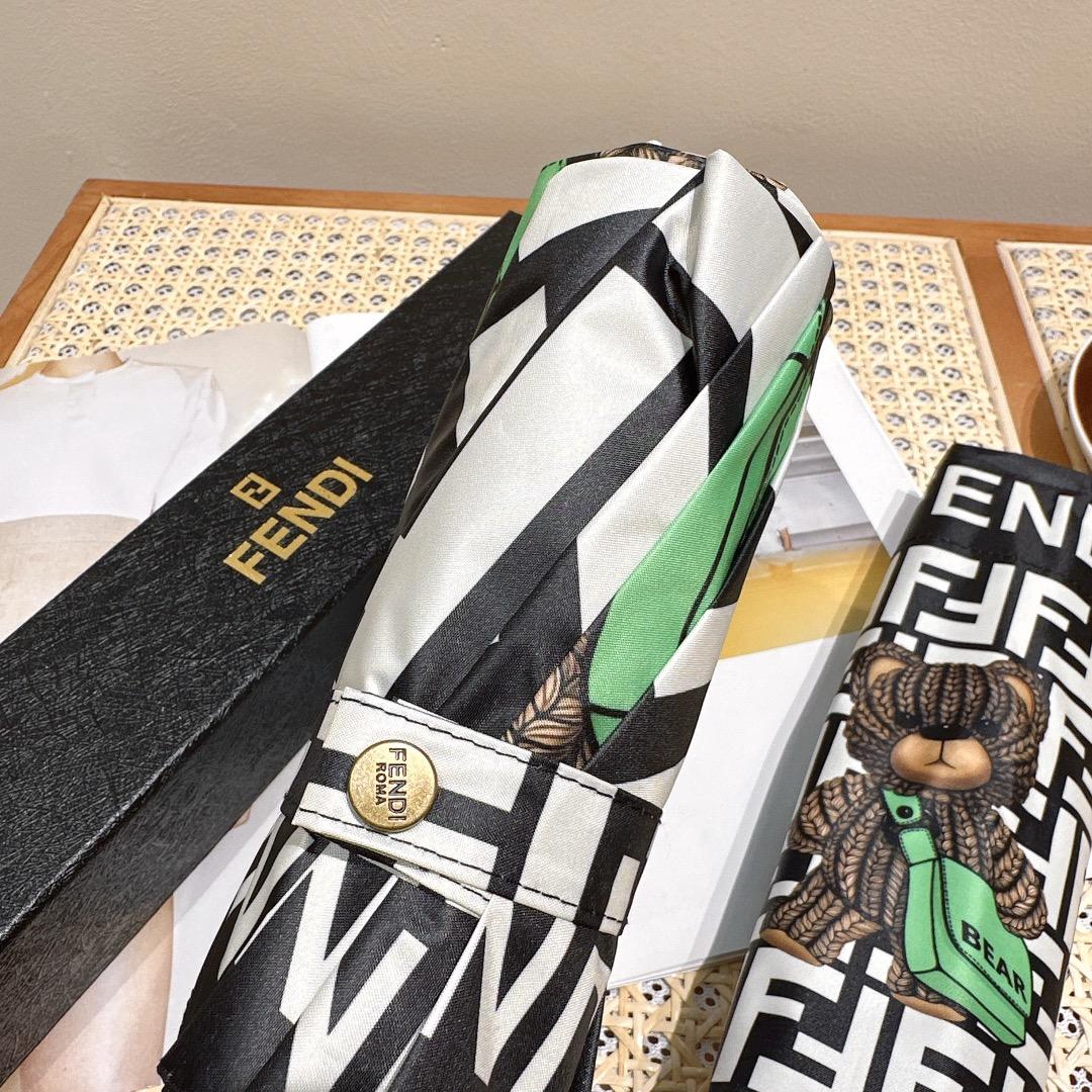 F**di Logo Compact Umbrella White