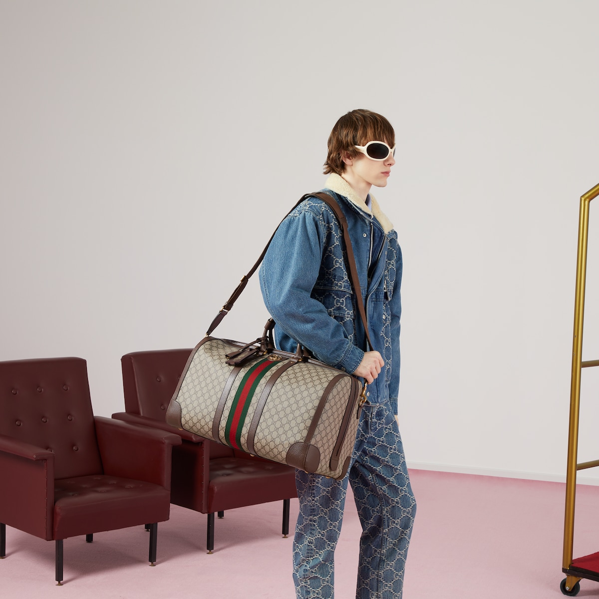 Gvc*1 Savoy Large Duffle Bag Beige 20.5 in/ 52 cm 724612 9C2ST 8746