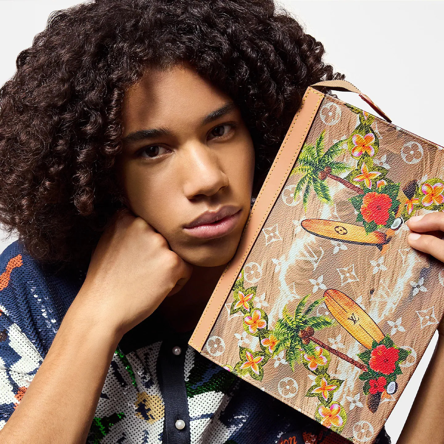 L0vis Vvtt0n Pochette Voyage Bag Yellow For Men 10,6in/27cm M83465