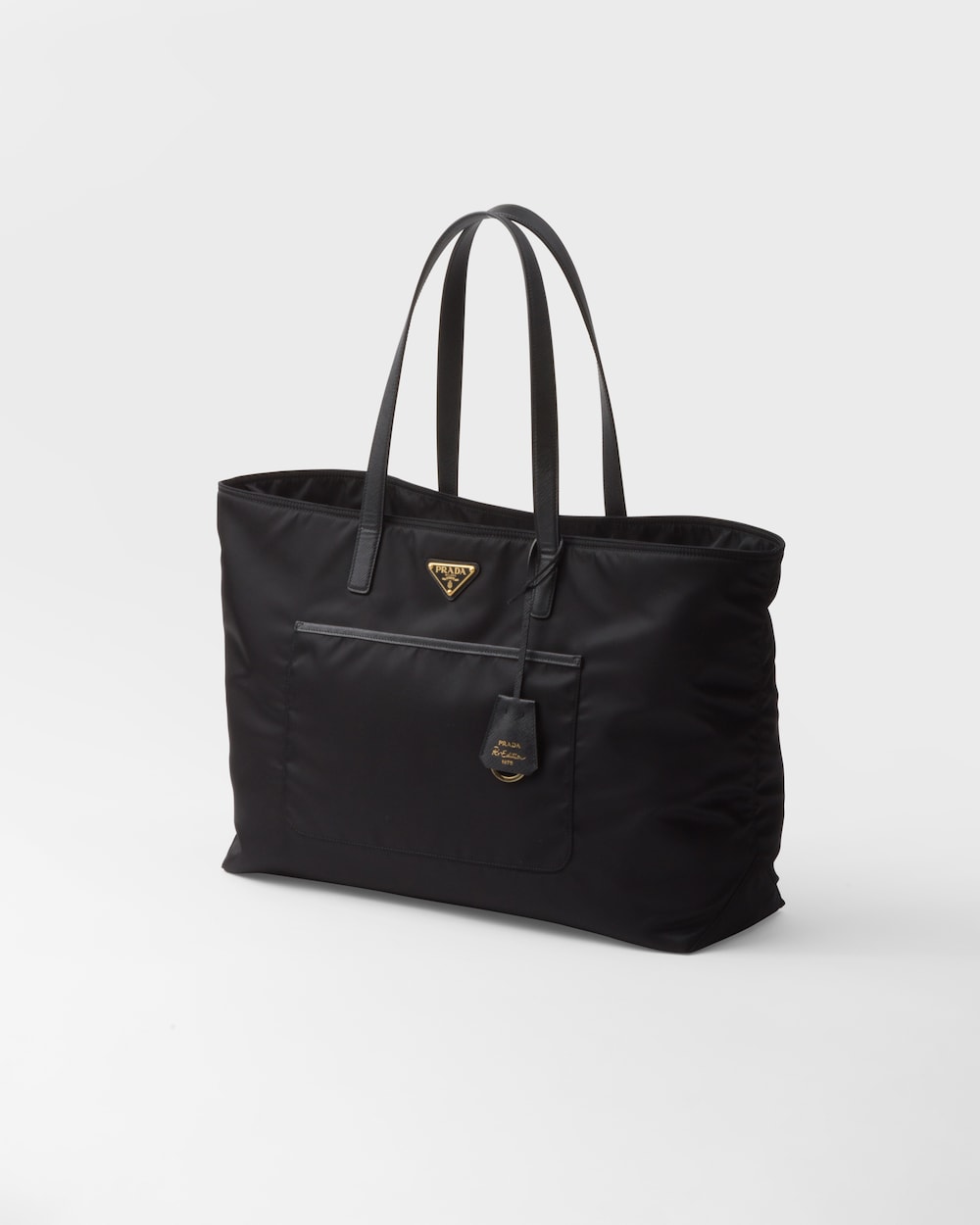 Pra*a Re-Edition 1978 Large Re-Nylon And Saffiano Tote Bag Black For Women 16.9 Inches/ 43 Cm 1BG527_R064_F0002_V_OOO