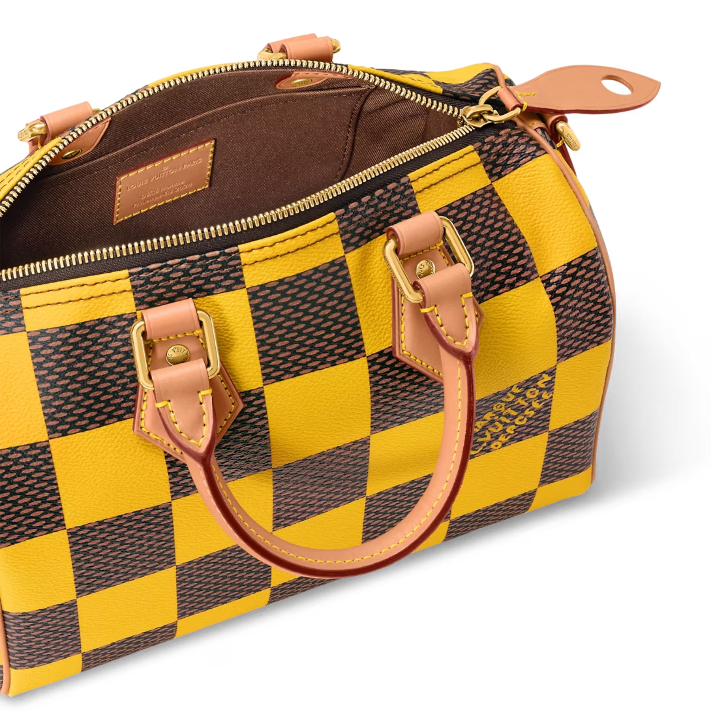 L0vis Vvtt0n Speedy 25 Bandoulière Damier Pop Yellow For Men 9.8 Inches/ 25 Cm N40584