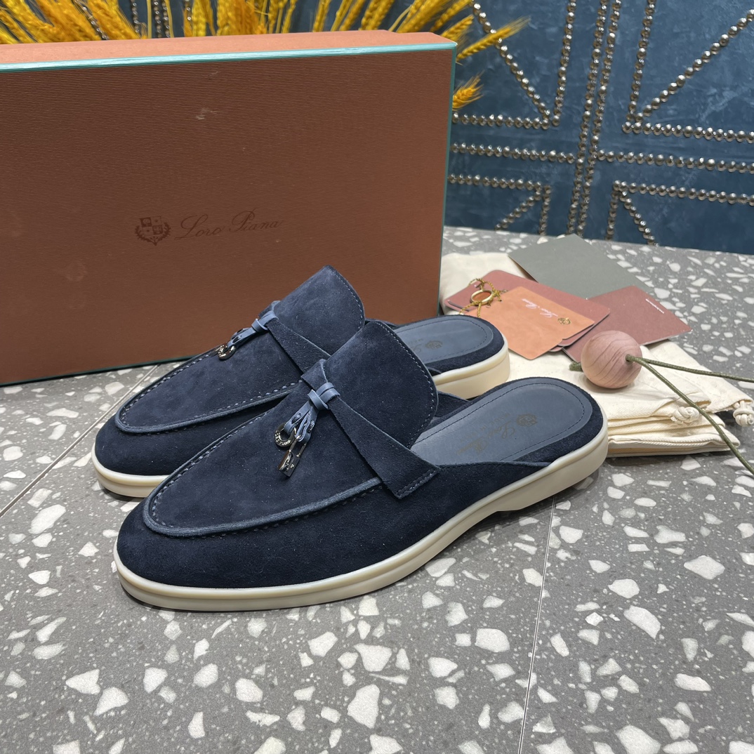 L0r0 P1ana Babouche Charms Walk Loafers Argo Blue Melange For Women – FAI1543 W948