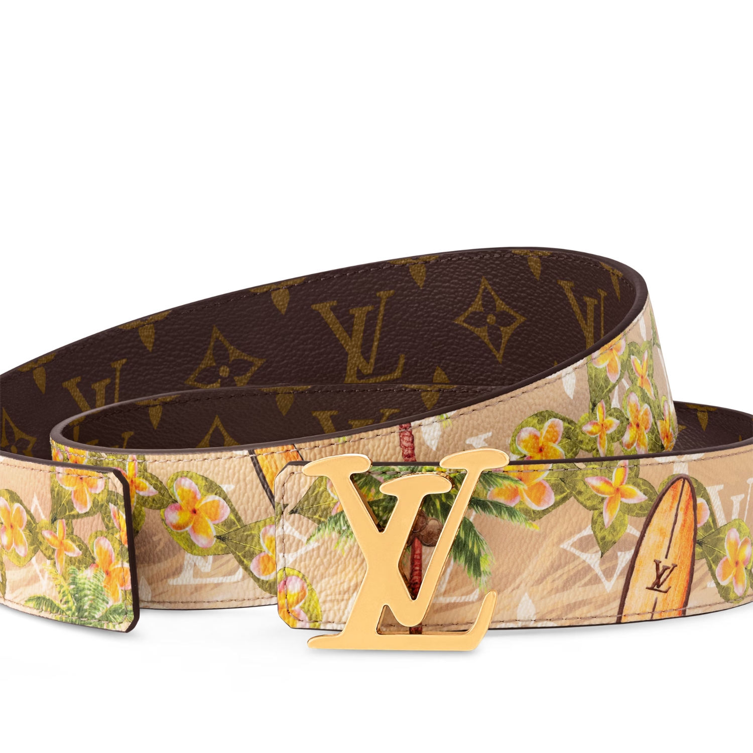 L0vis Vvtt0n Tag 40mm Reversible Belt Beige For Men M8639U
