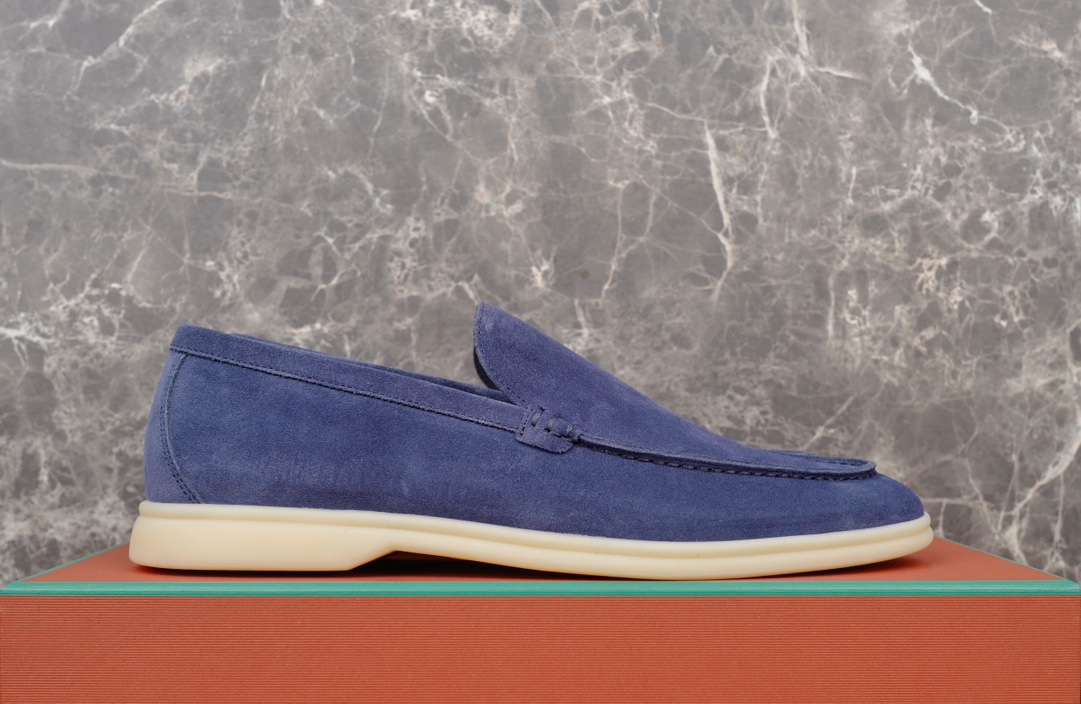 L0r0 P1ana Summer Walk Loafers Blue For Men FAE8124