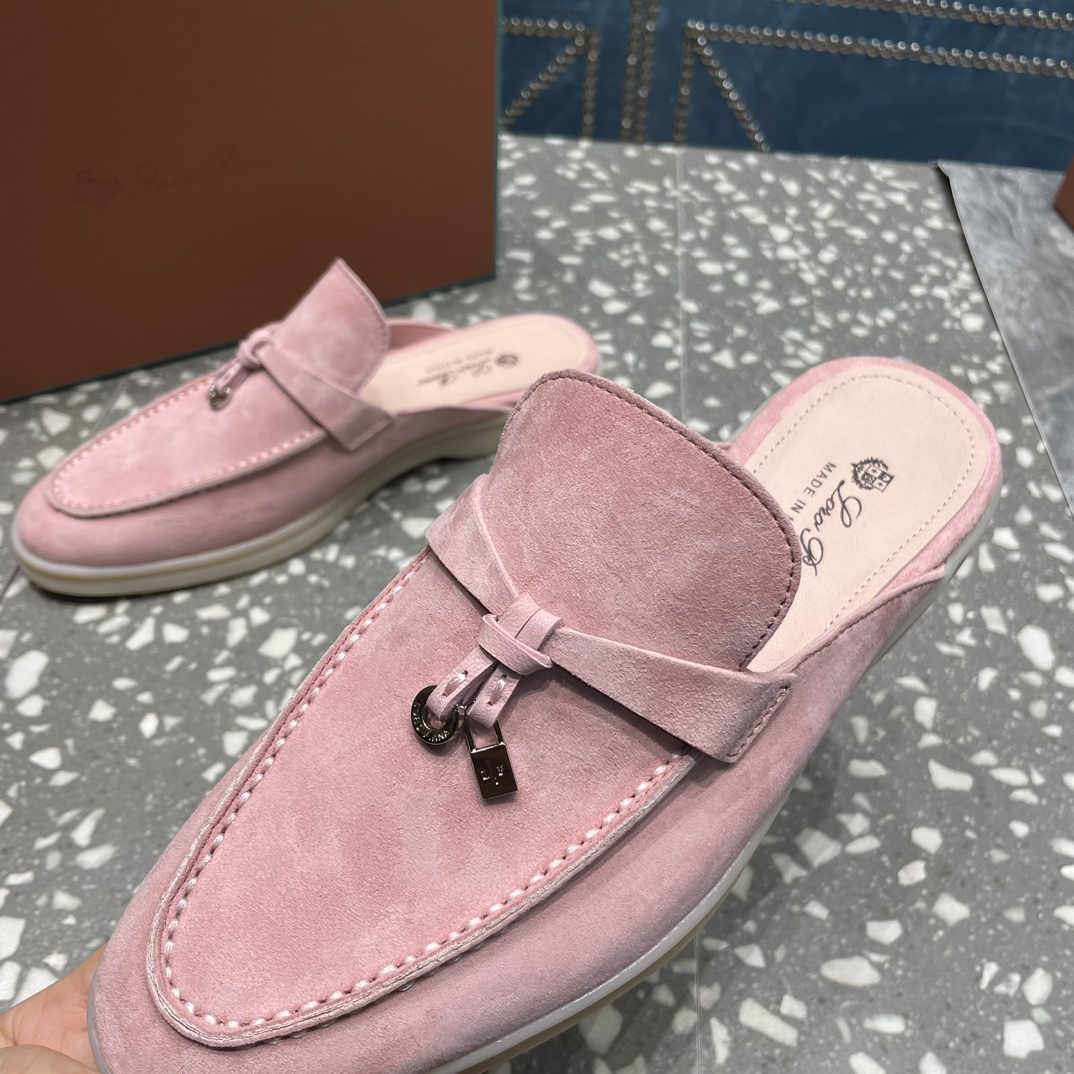 L0r0 P1ana Babouche Charms Walk Loafers Flowering Cherry For Women – FAI1543 30AT