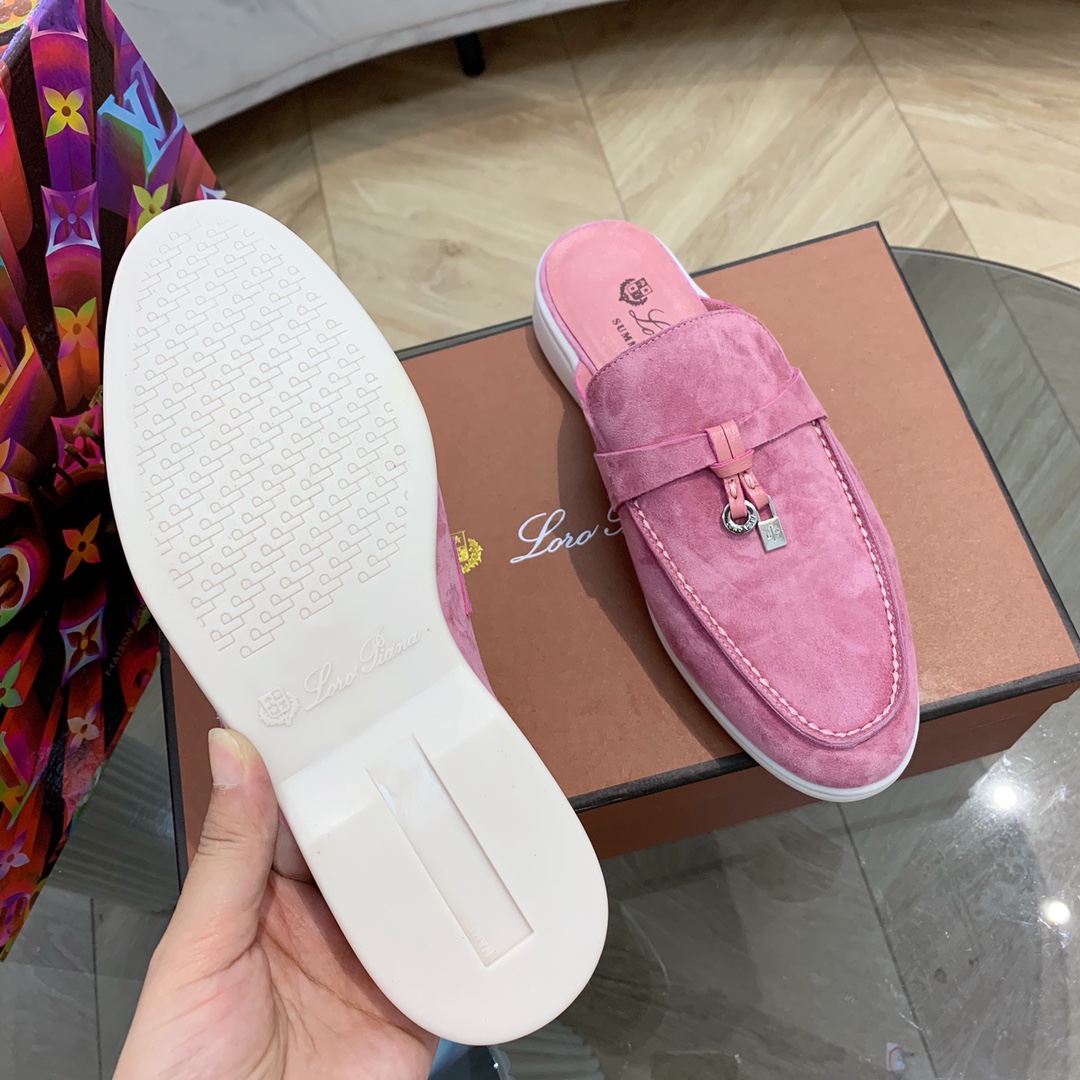 L0r0 P1ana Babouche Charms Walk Loafers Wild Mauve For Women – FAI1543 30F4